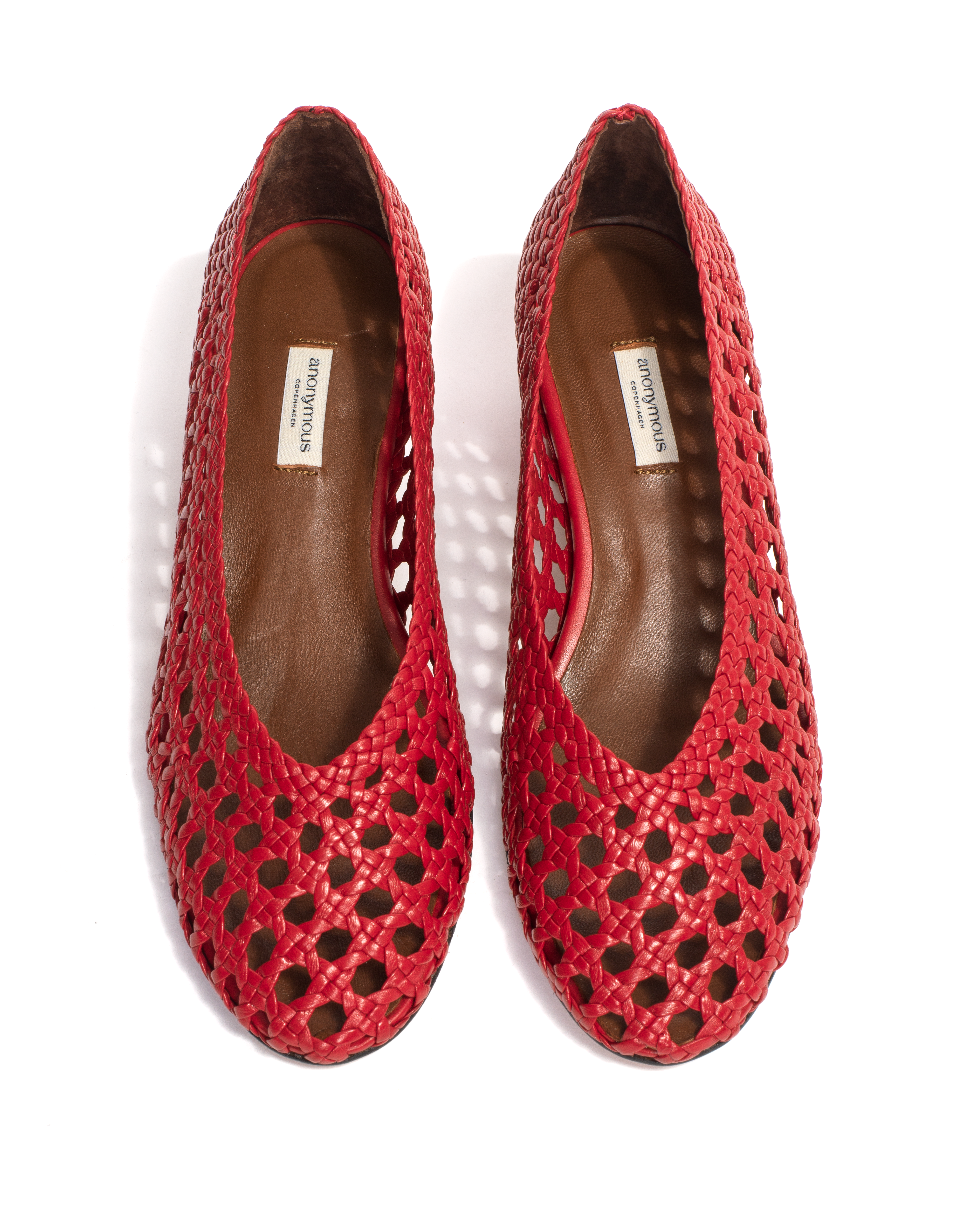 Sessi 40 Hand-braided leather Ruby red