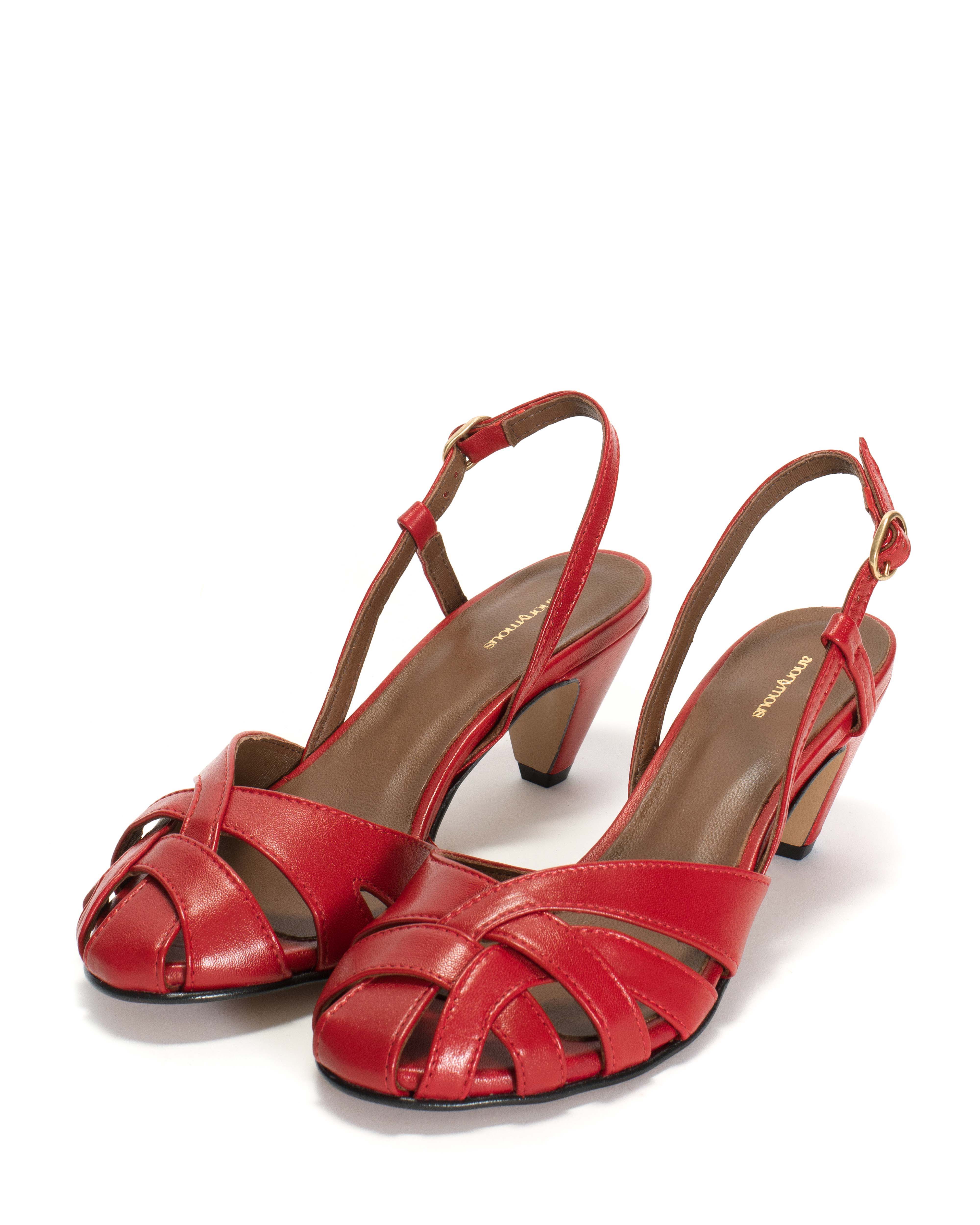Banie 50 stiletto Shiny lamb Ruby red