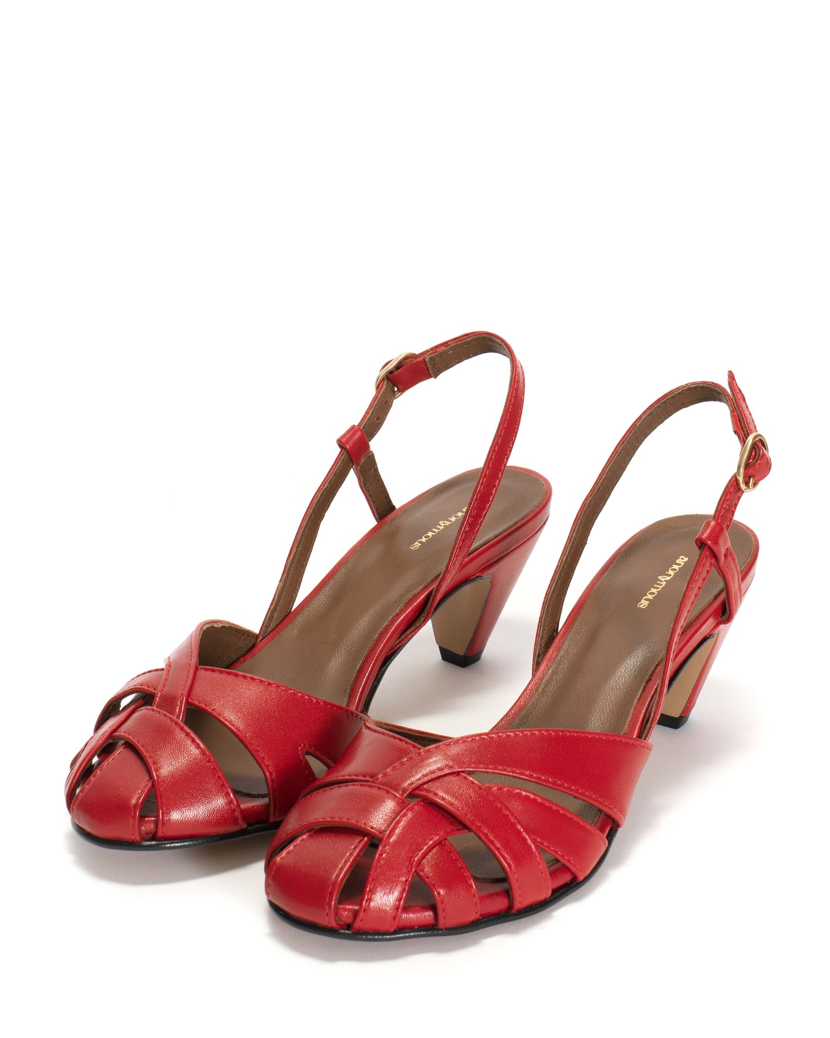 Banie 50 stiletto Shiny lamb Ruby red