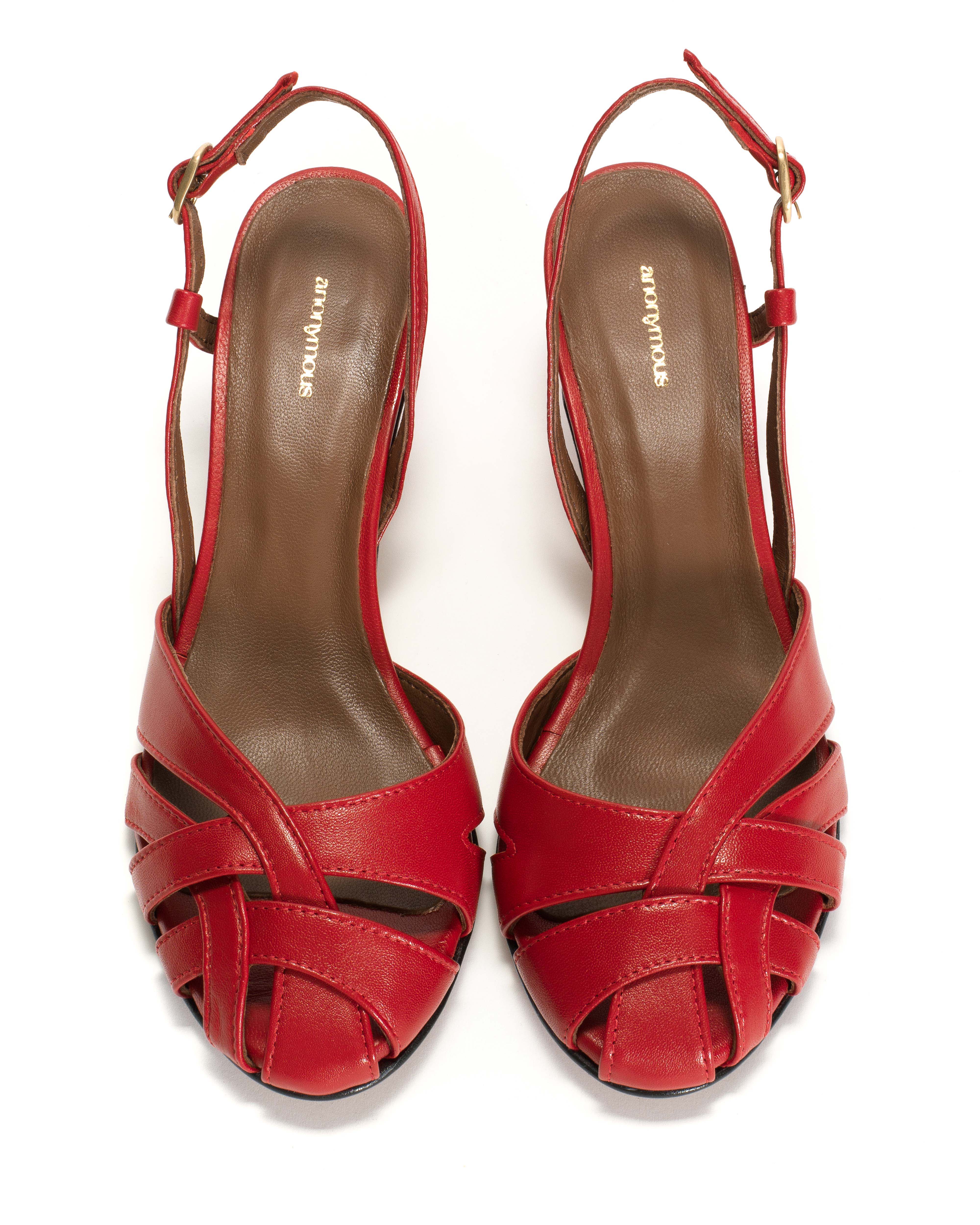 Banie 50 stiletto Shiny lamb Ruby red