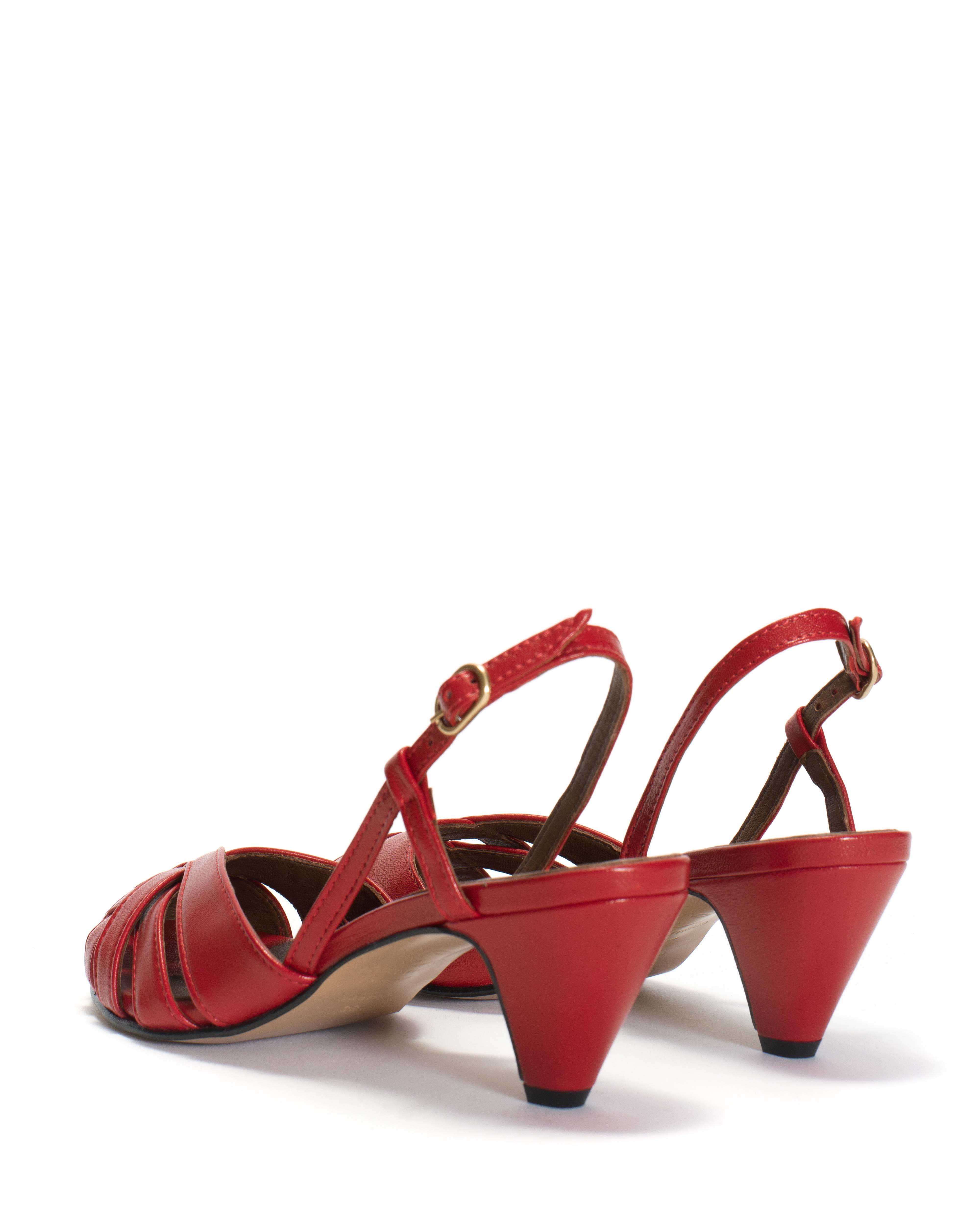 Banie 50 stiletto Shiny lamb Ruby red