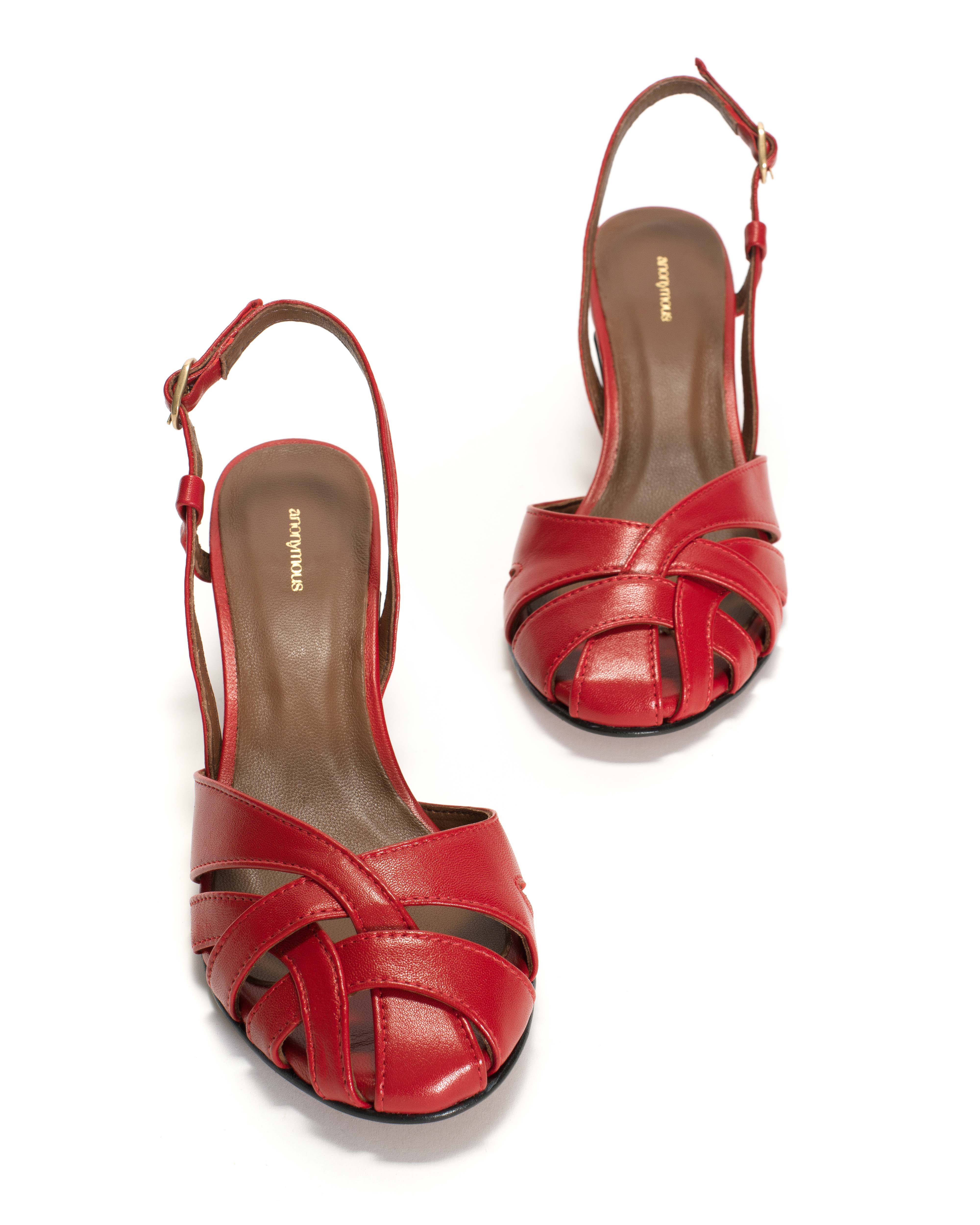 Banie 50 stiletto Shiny lamb Ruby red