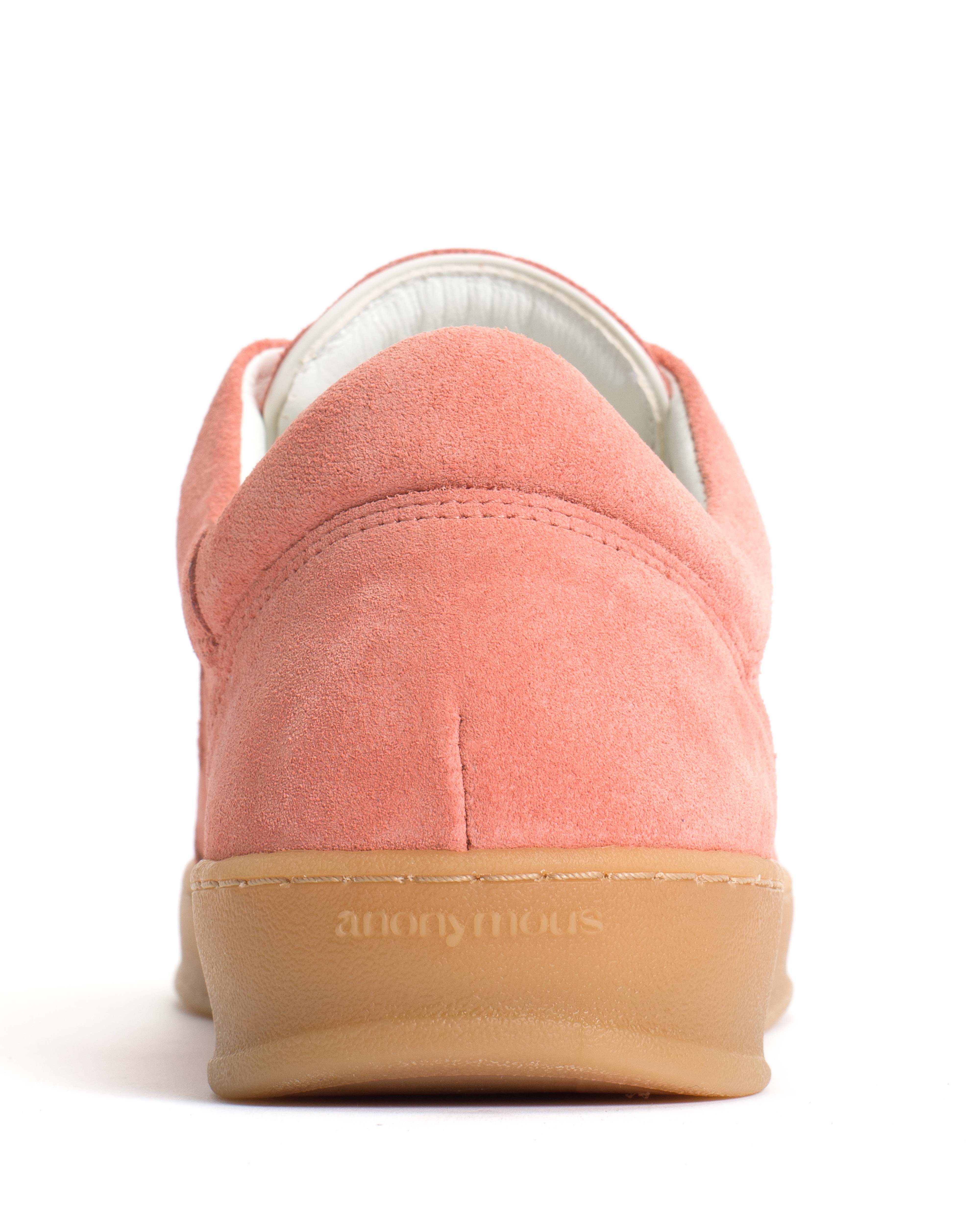 Blaire Calf suede & polished soft calf Coral pink & sand white