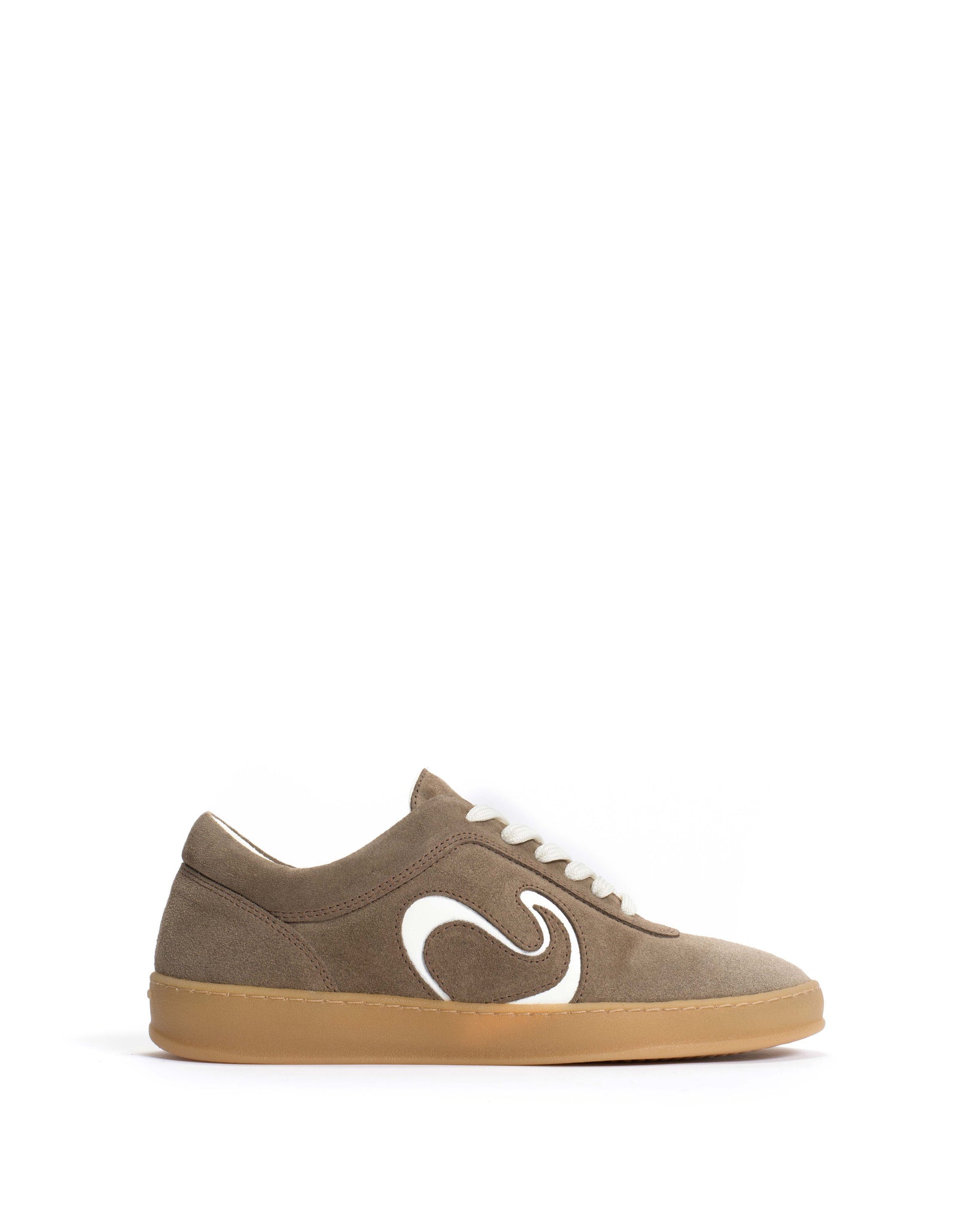 Blaire Calf suede & polished soft calf Mushroom & sand white