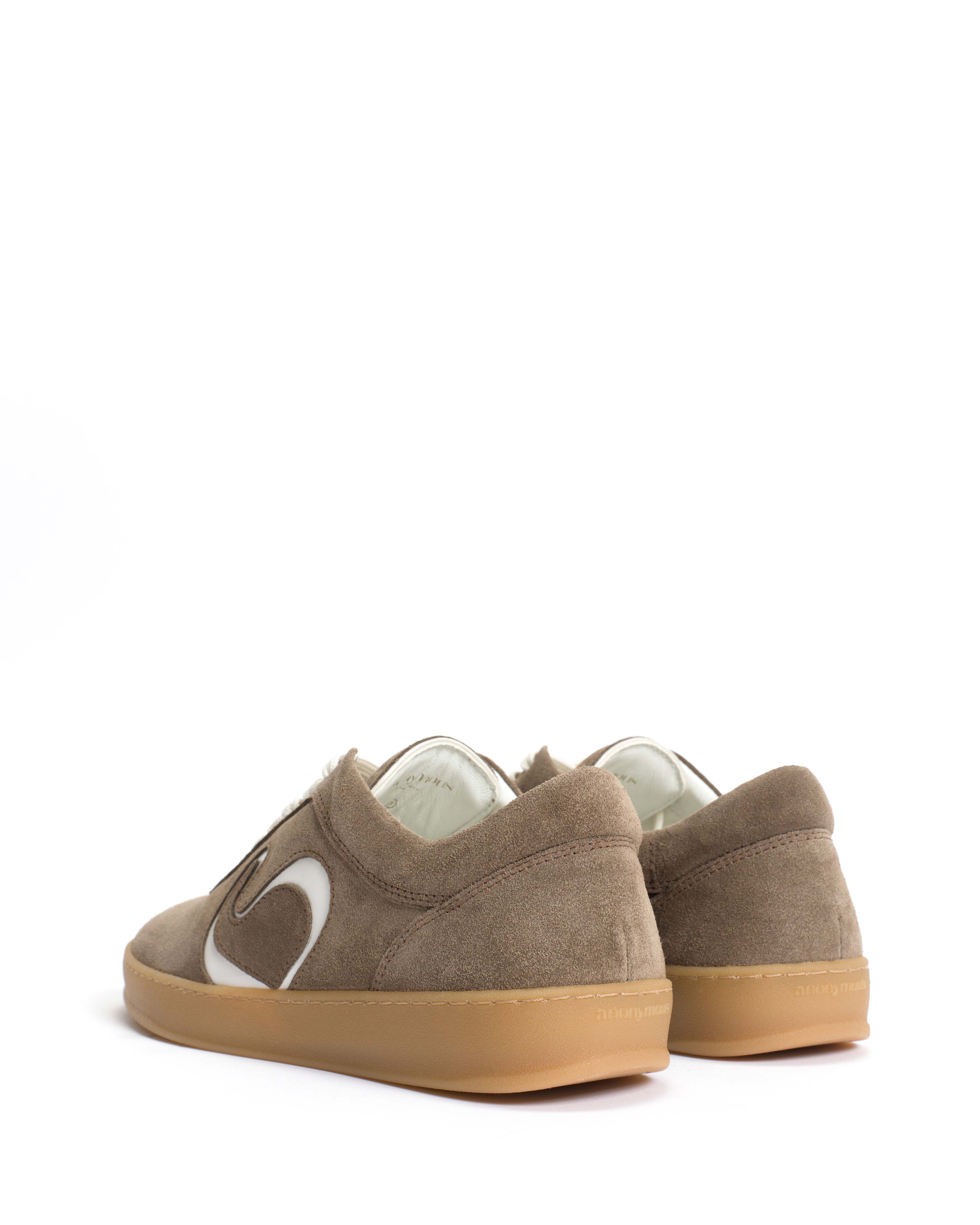 Blaire Calf suede & polished soft calf Mushroom & sand white