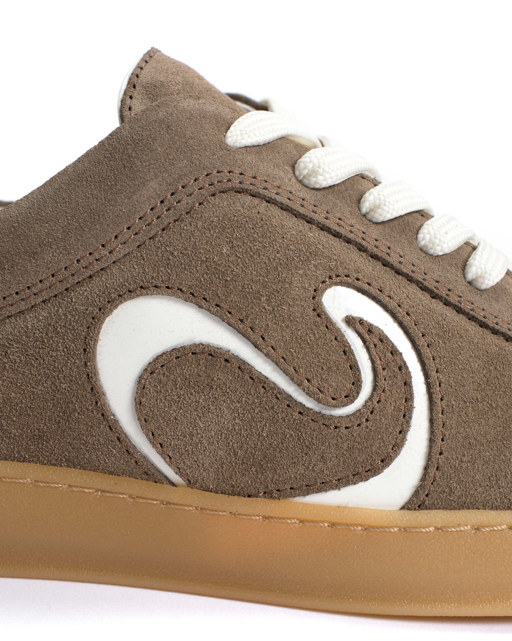 Blaire Calf suede & polished soft calf Mushroom & sand white