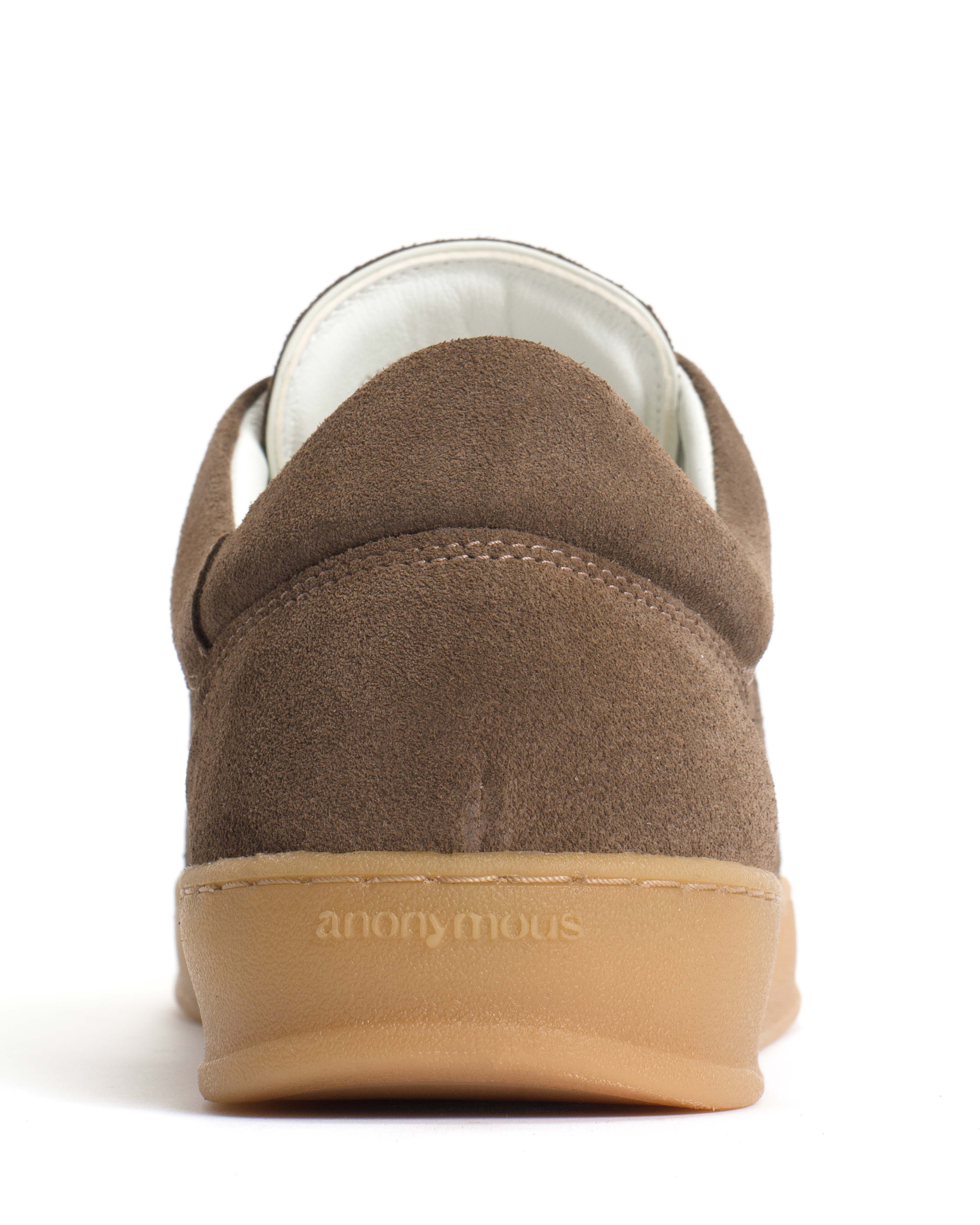 Blaire Calf suede & polished soft calf Dark taupe & white sand