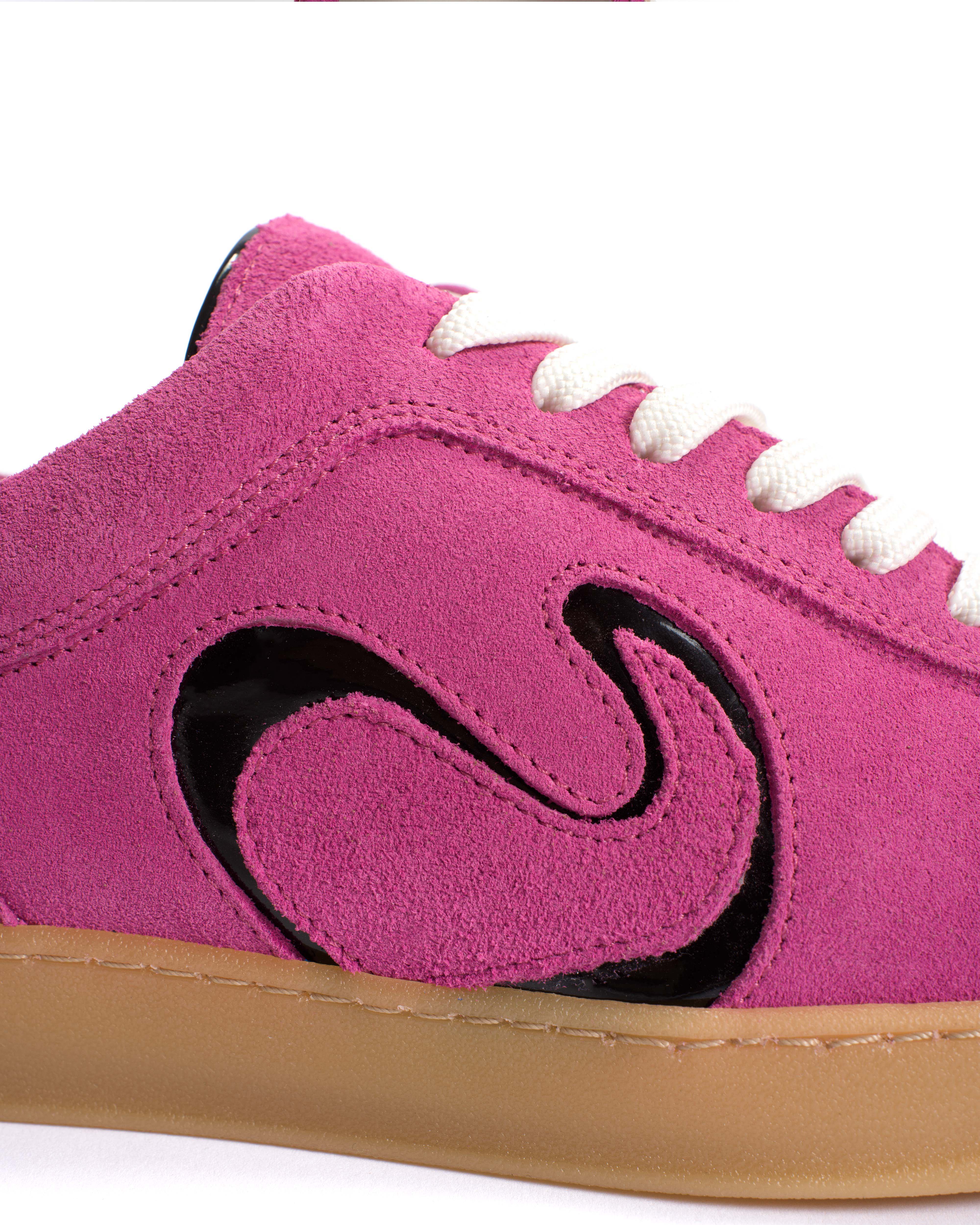 Blaire Calf suede & polished soft calf Raspberry sorbet & black