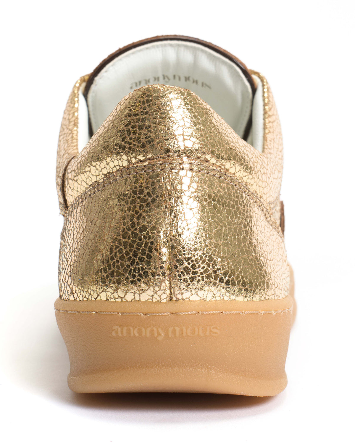 Blaire Crackled metallic goat & polished soft calf Gold & chocolate