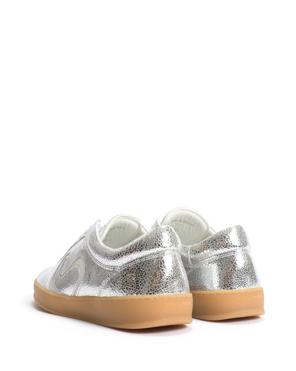 Blaire Crackled metallic goat & polished soft calf Silver & white sand
