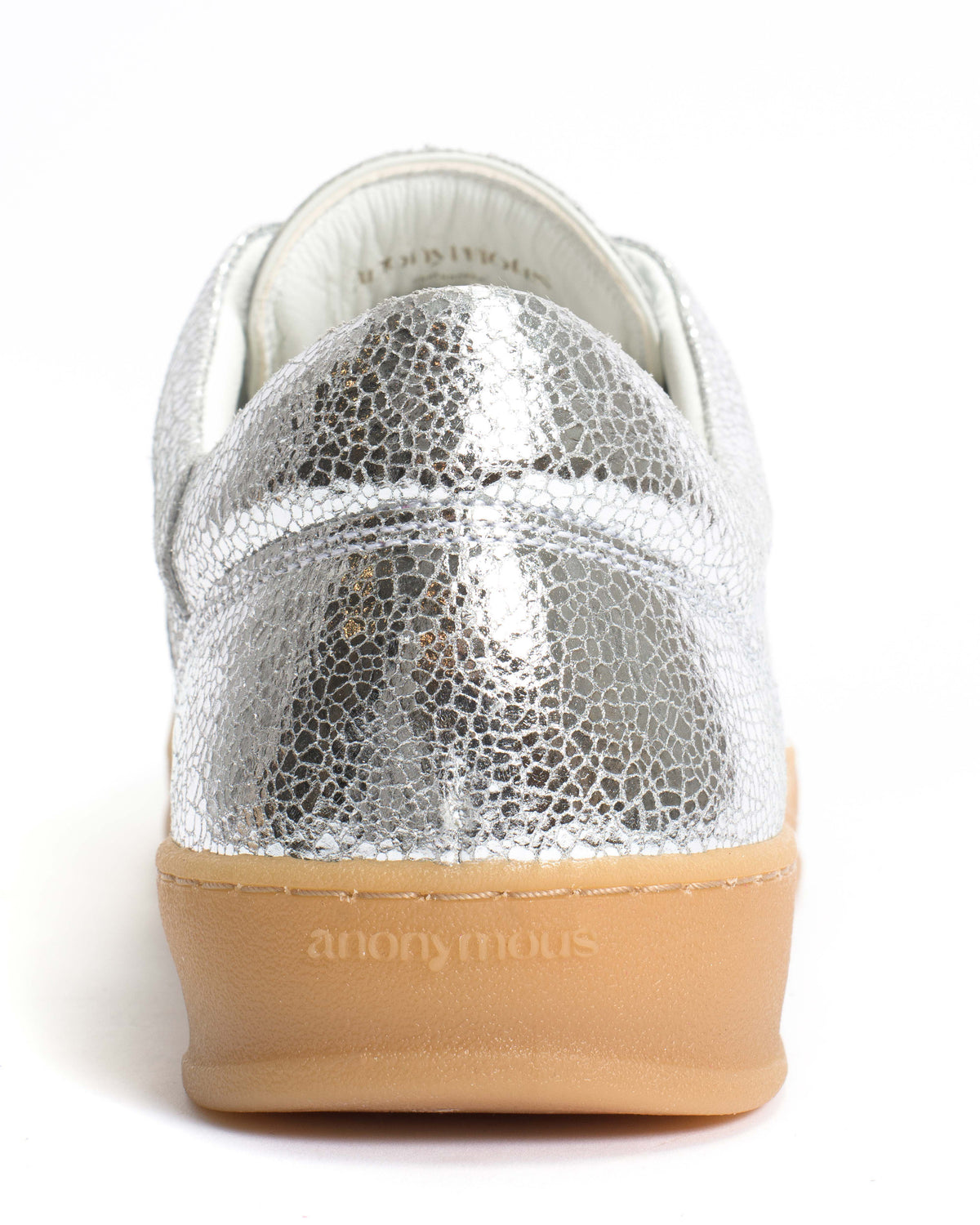 Blaire Crackled metallic goat & polished soft calf Silver & white sand