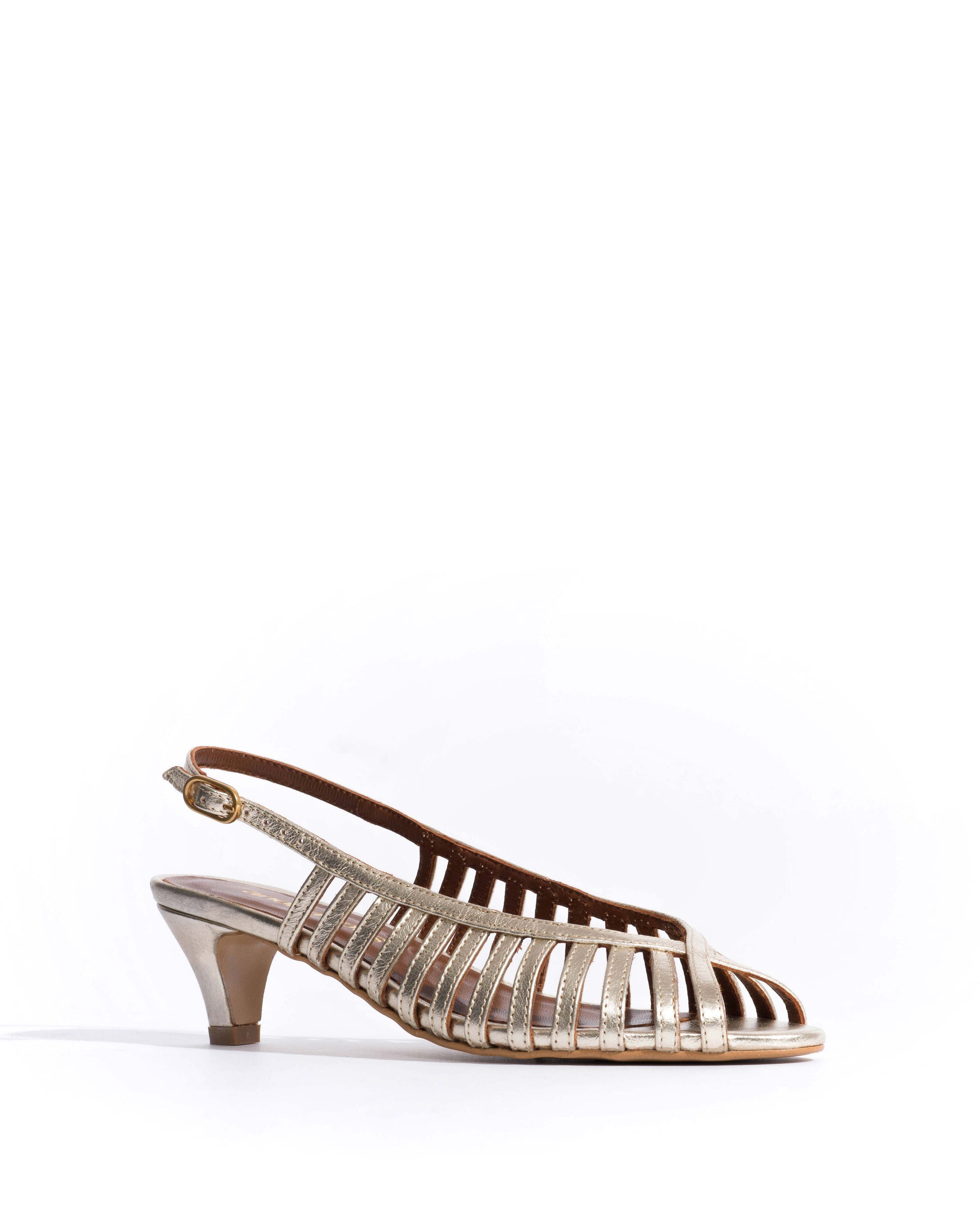 Carminho 40 stiletto Grained metallic goat Champagne