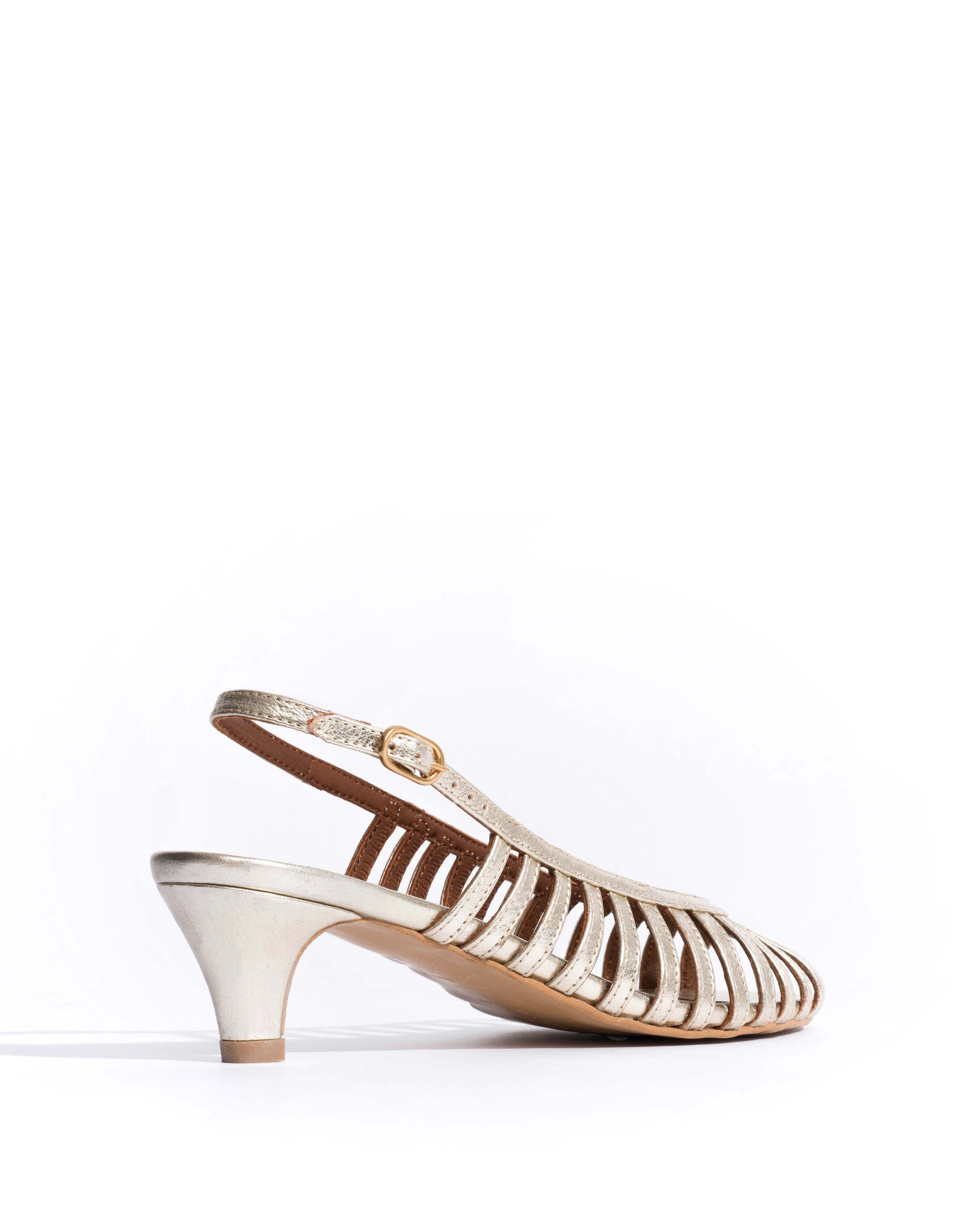 Carminho 40 stiletto Grained metallic goat Champagne