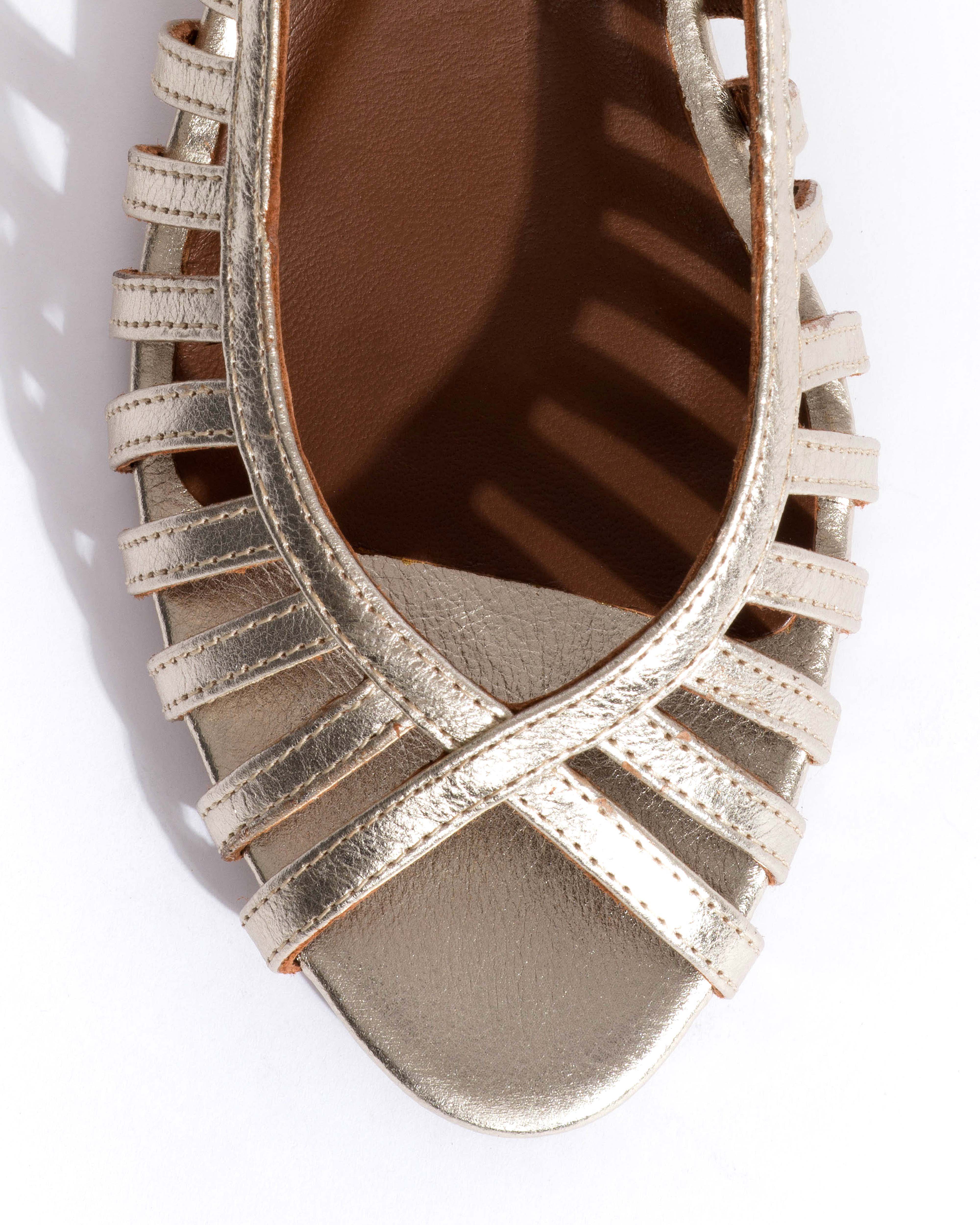 Carminho 40 stiletto Grained metallic goat Champagne