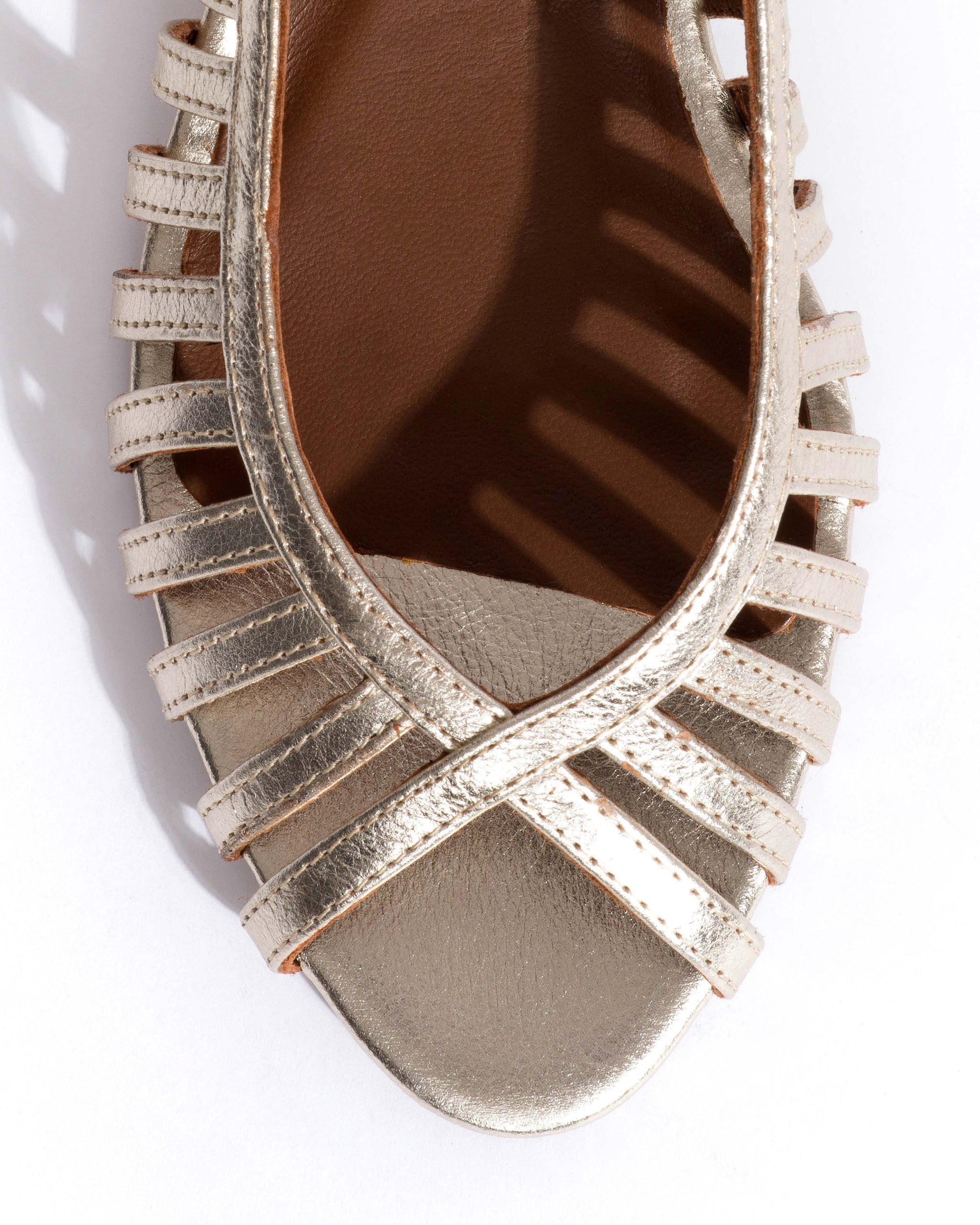 Carminho 40 stiletto Grained metallic goat Champagne