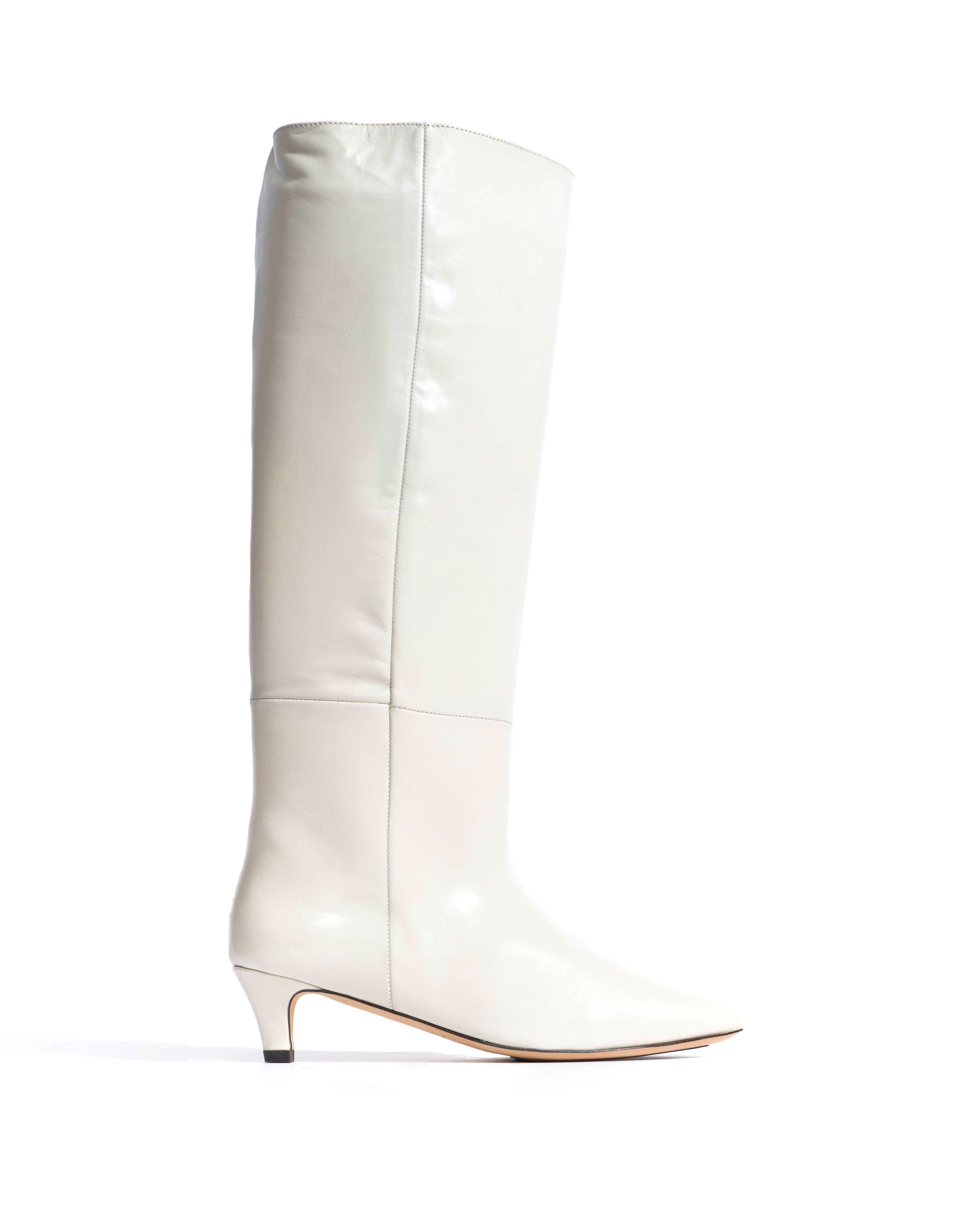 Cecilia 40 stiletto Crinkled soft calf White sand