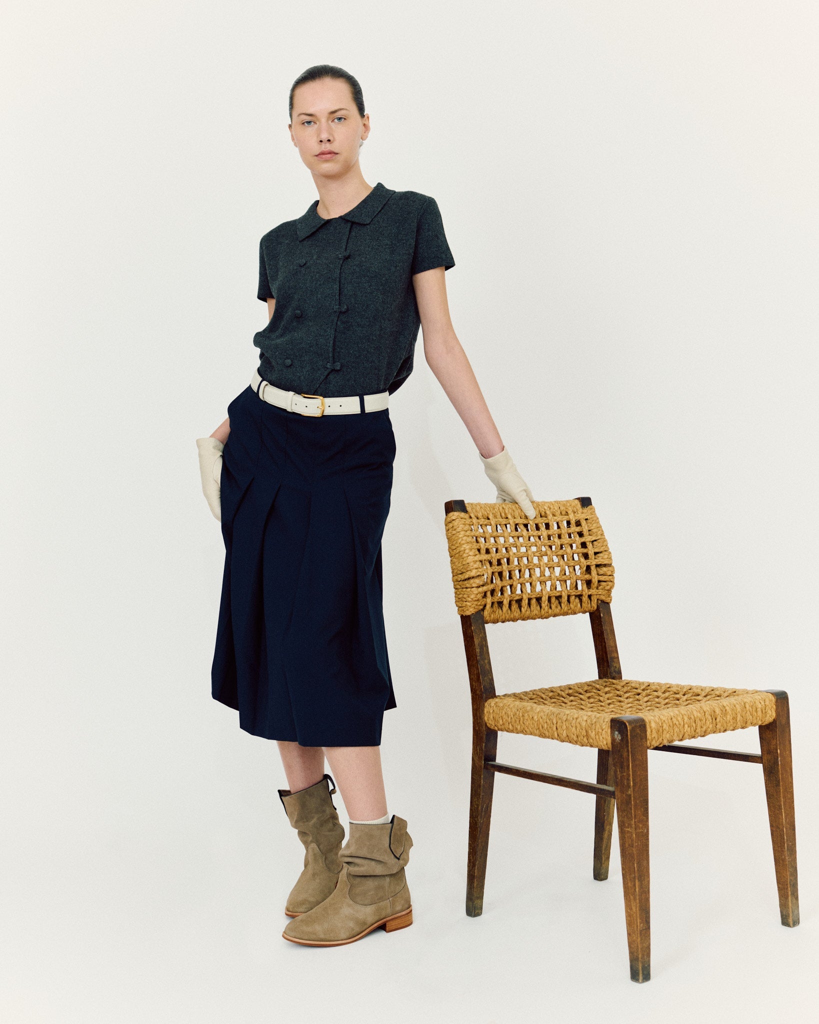 Claudia Calf suede Mushroom