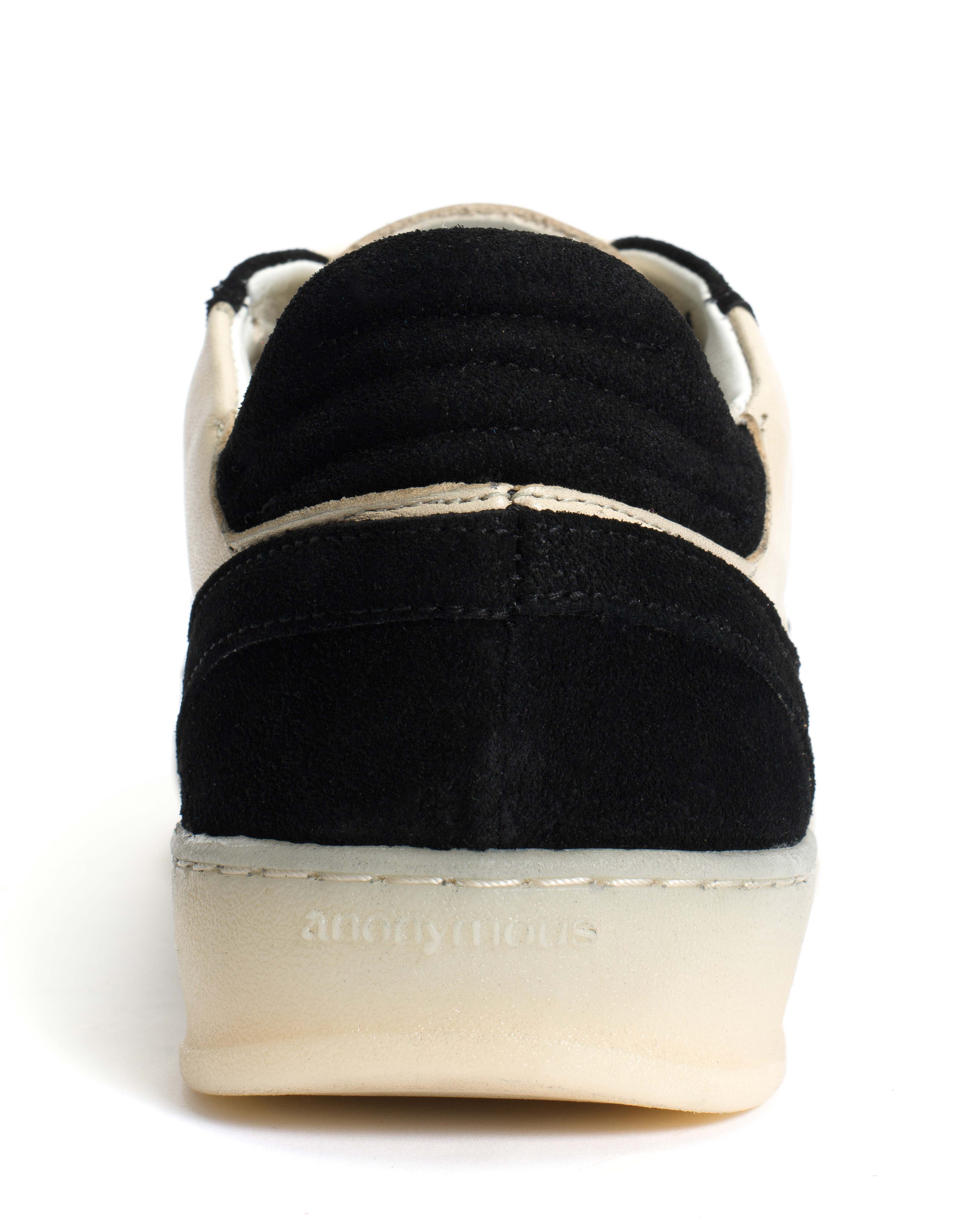 Dabbie Calf suede & sleek leather Black & white sand