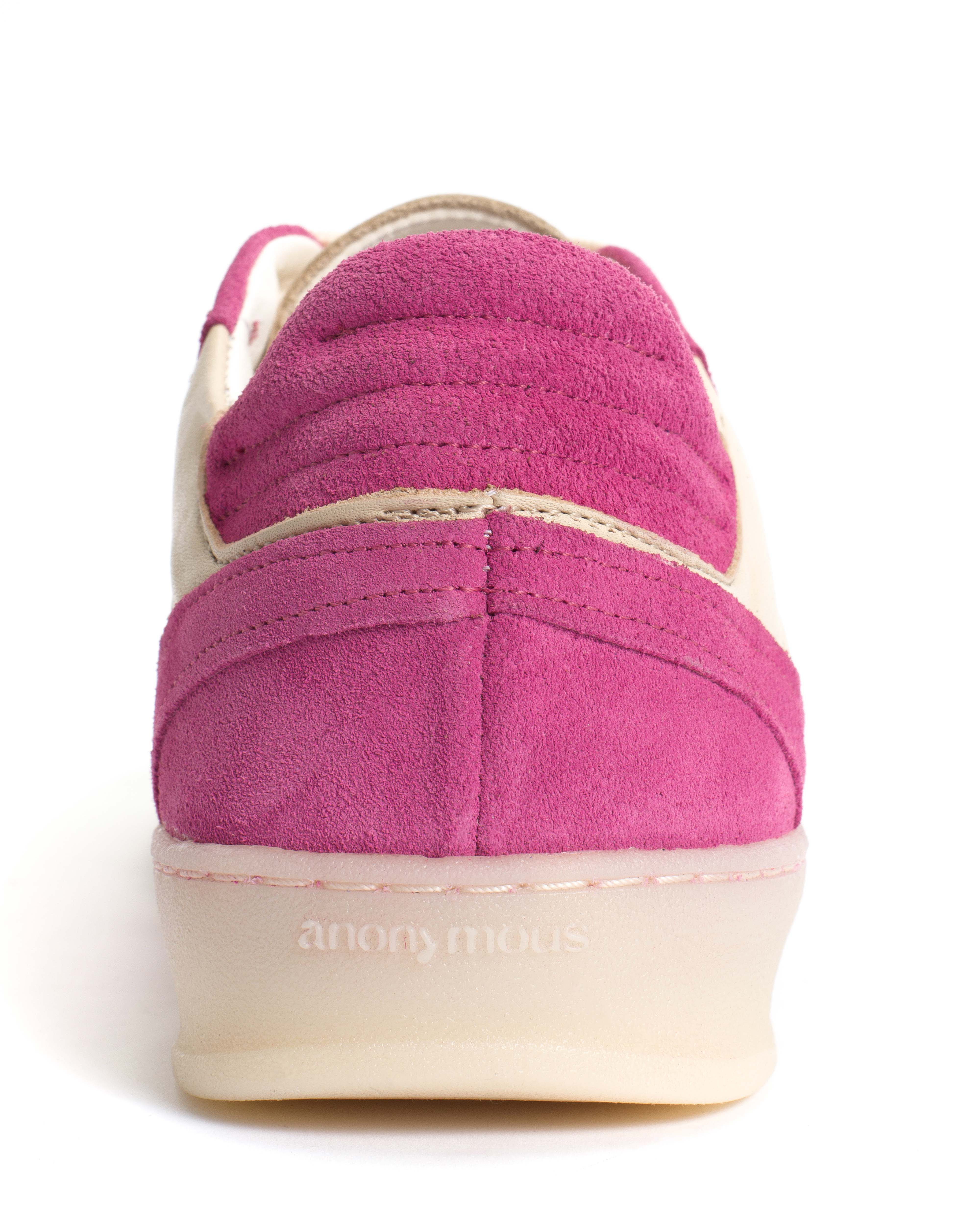 Dabbie Calf suede & sleek leather Raspberry sorbet & white sand