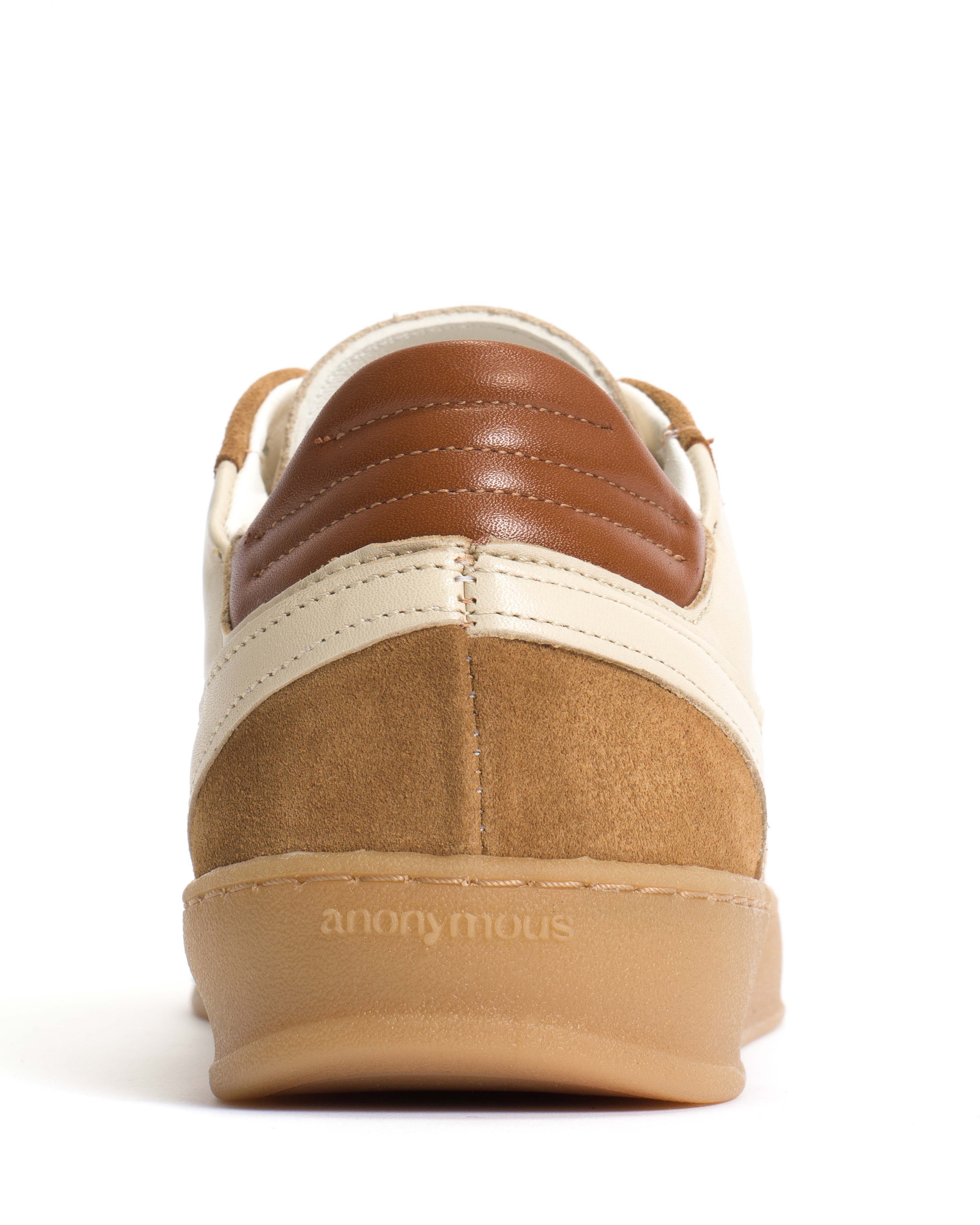 Dabbie Calf suede & soft calf dual & tri color Bamboo brown & white sand & camel