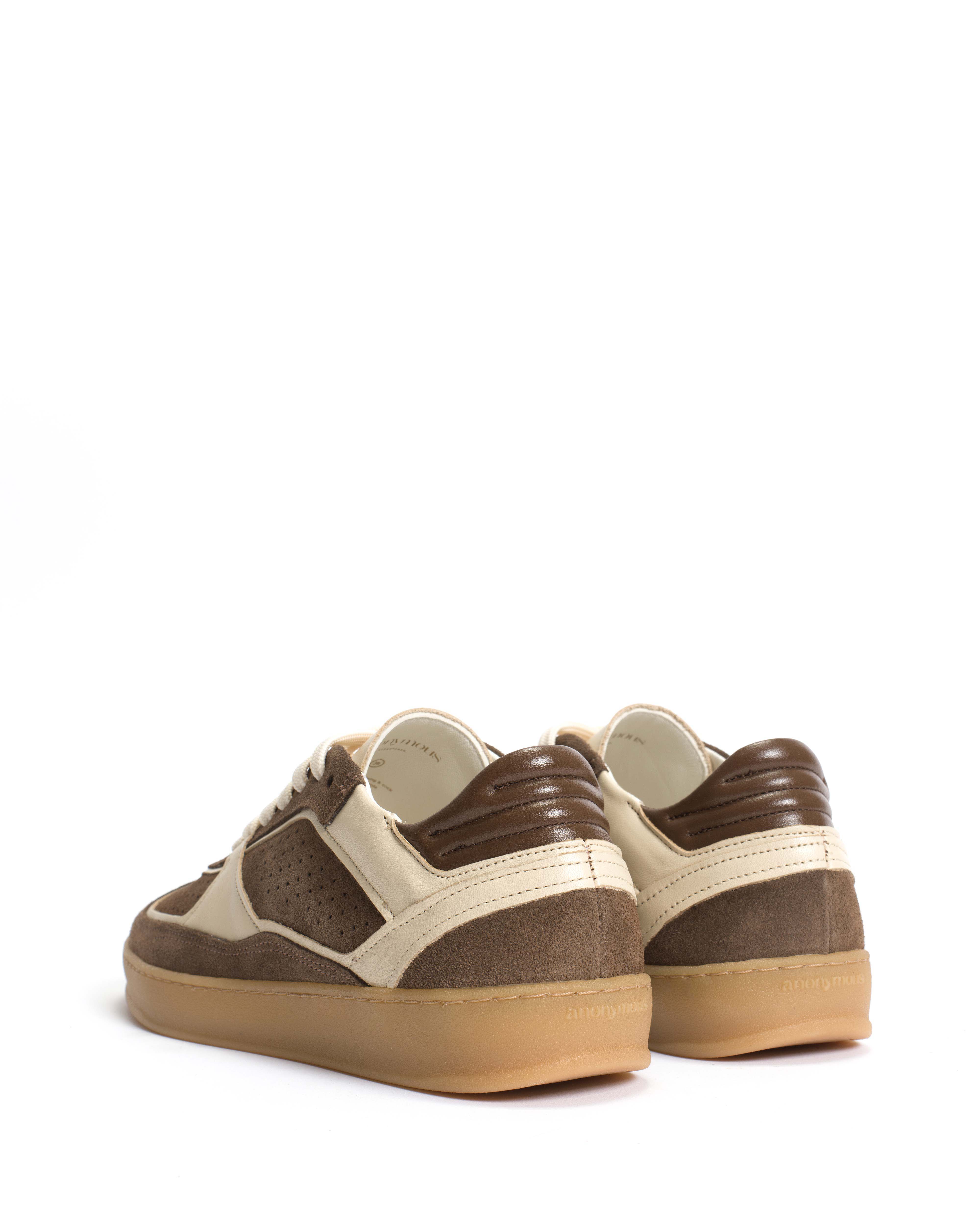 Dabbie Calf suede & soft calf dual & tri color Dark taupe & white sand & dark taupe