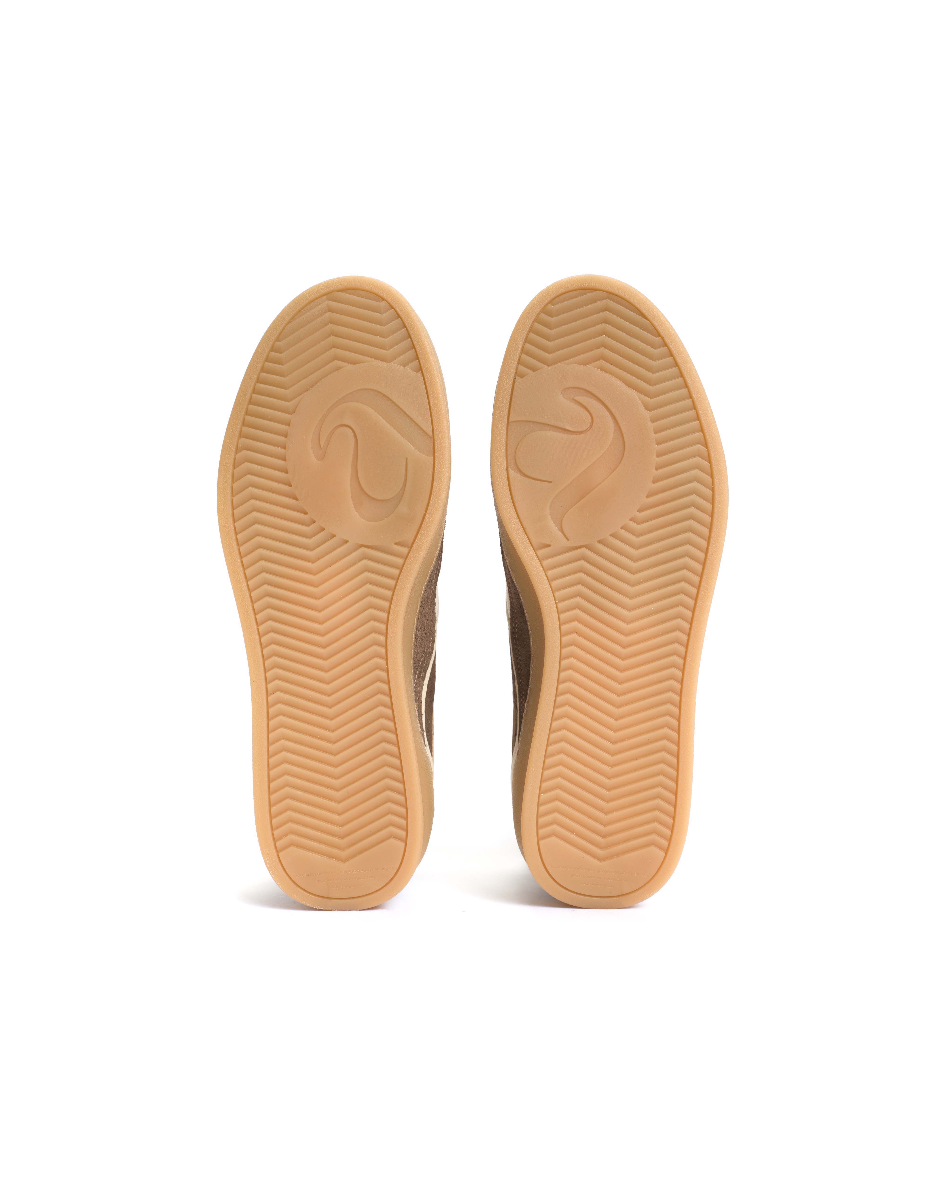 Dabbie Calf suede & soft calf dual & tri color Dark taupe & white sand & dark taupe