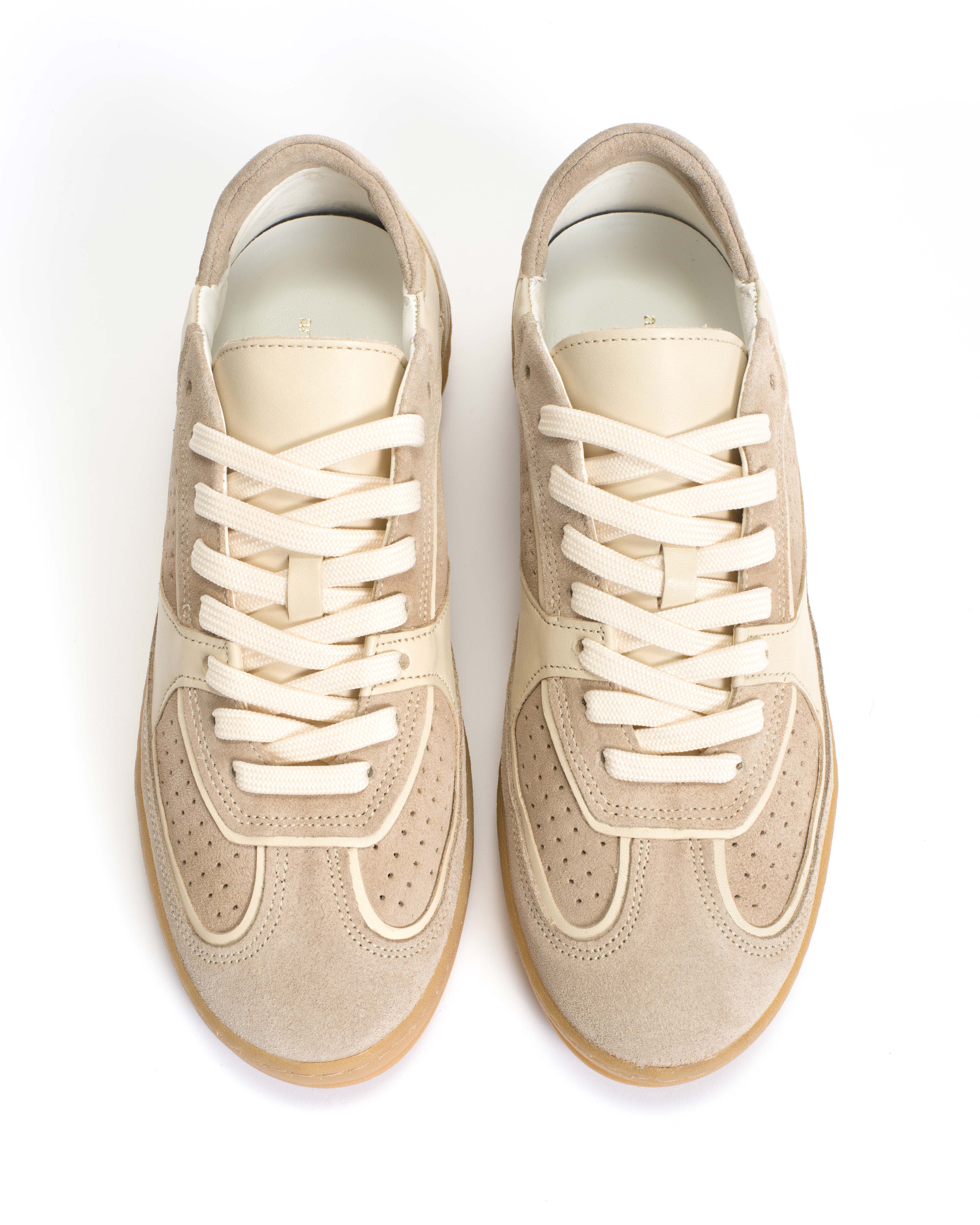 Dabbie Calf suede & soft calf dual & tri color White sand