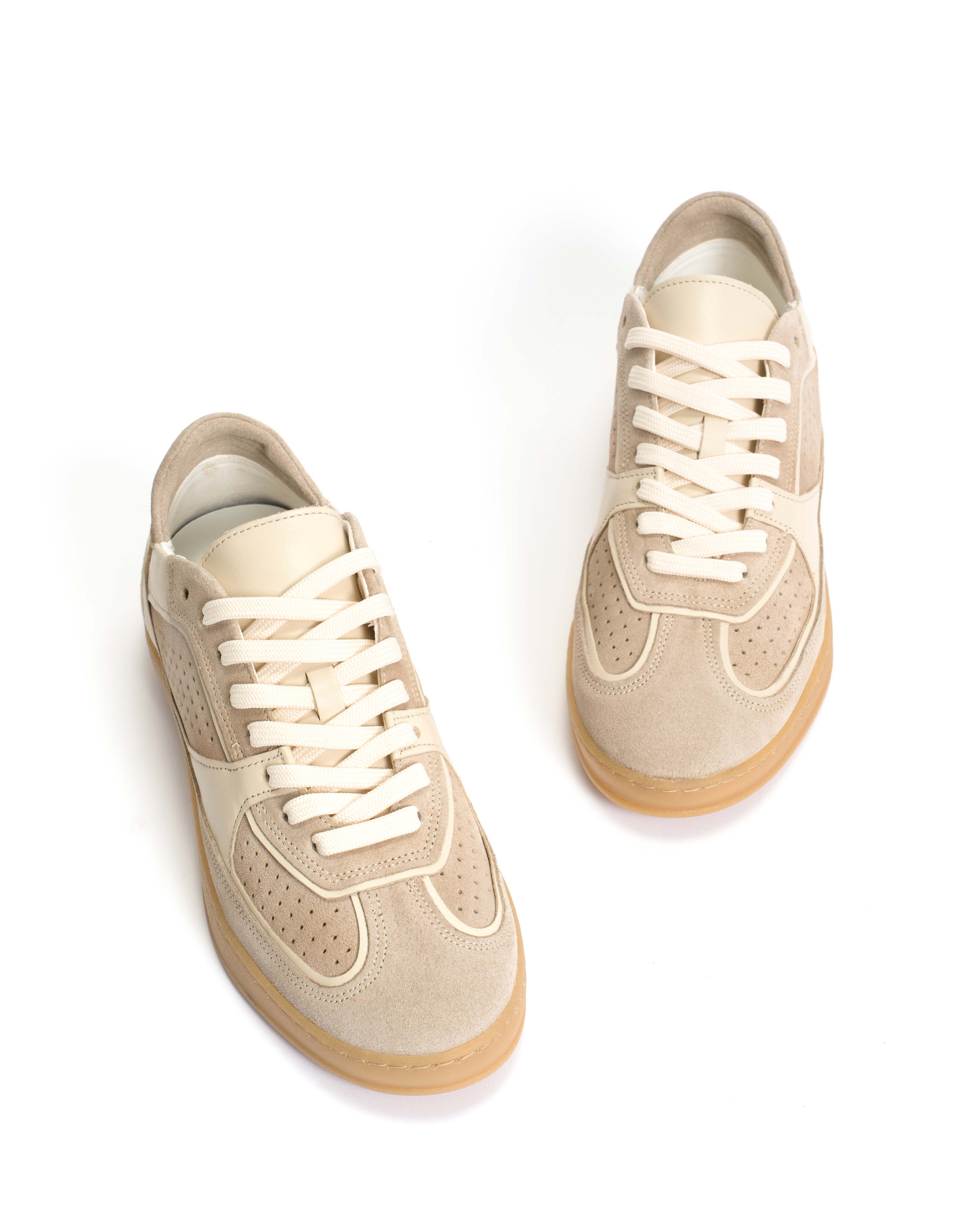 Dabbie Calf suede & soft calf dual & tri color White sand