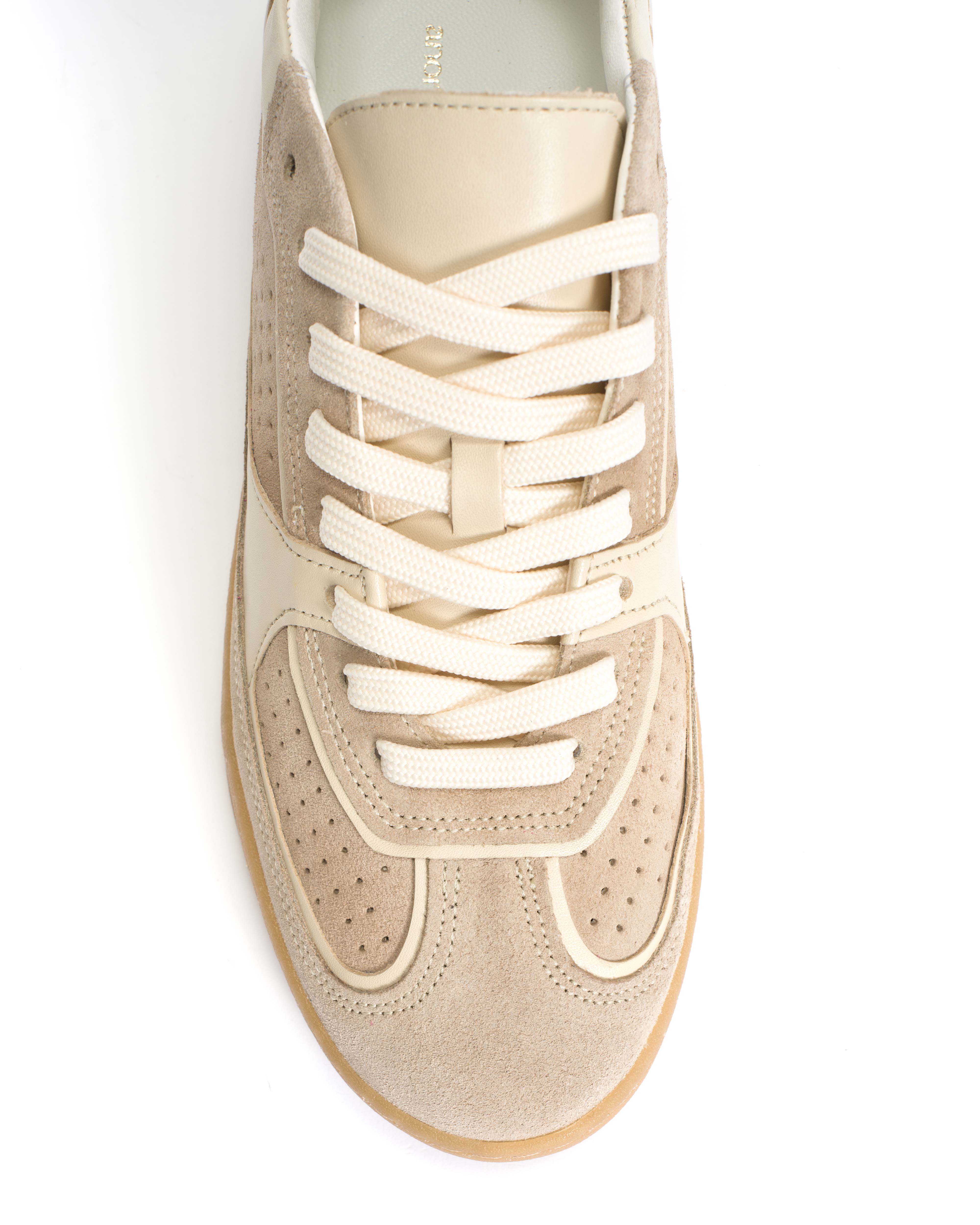 Dabbie Calf suede & soft calf dual & tri color White sand