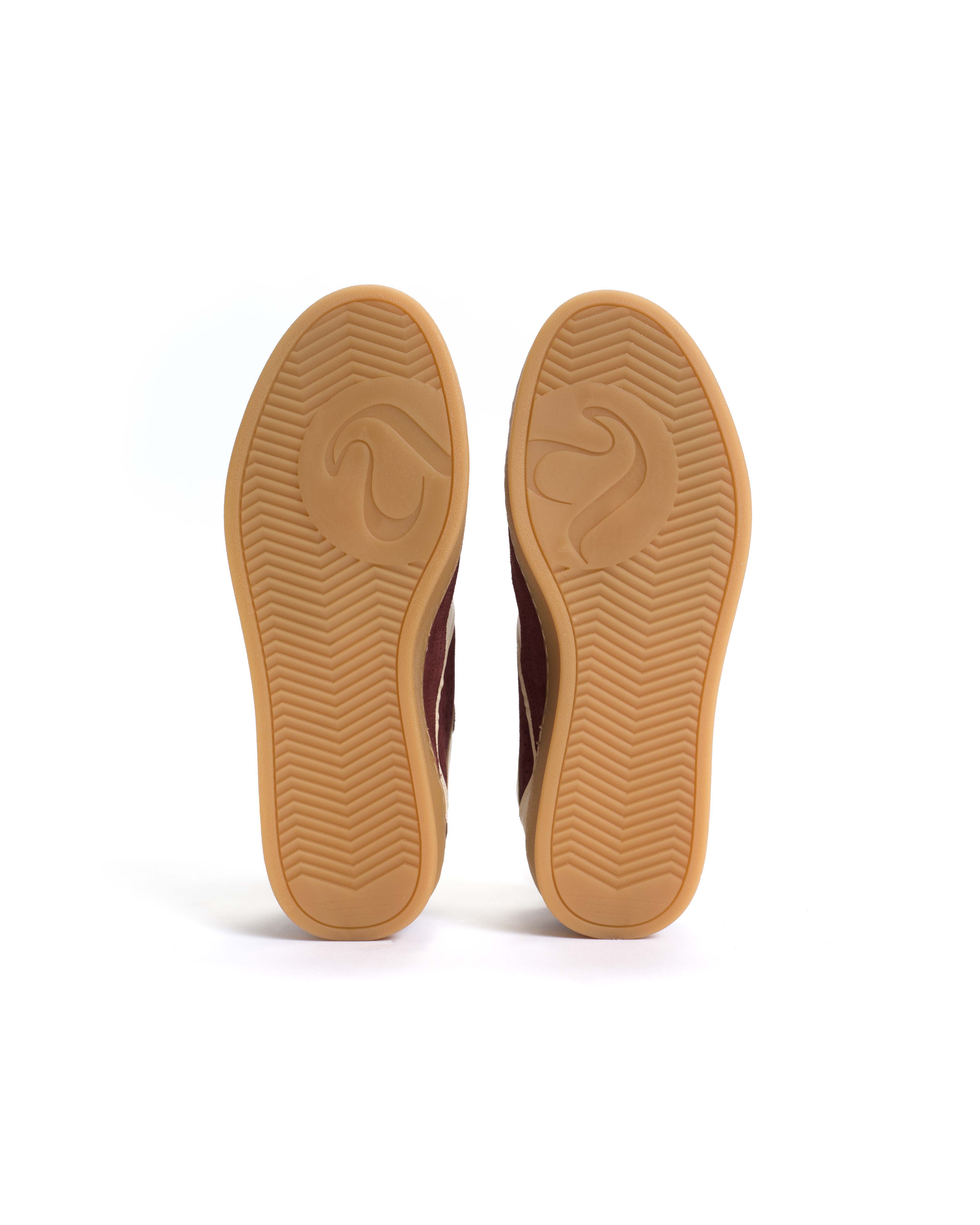 Dabbie Calf suede & soft calf dual & tri color Pomegranate & white sand & pomegranate
