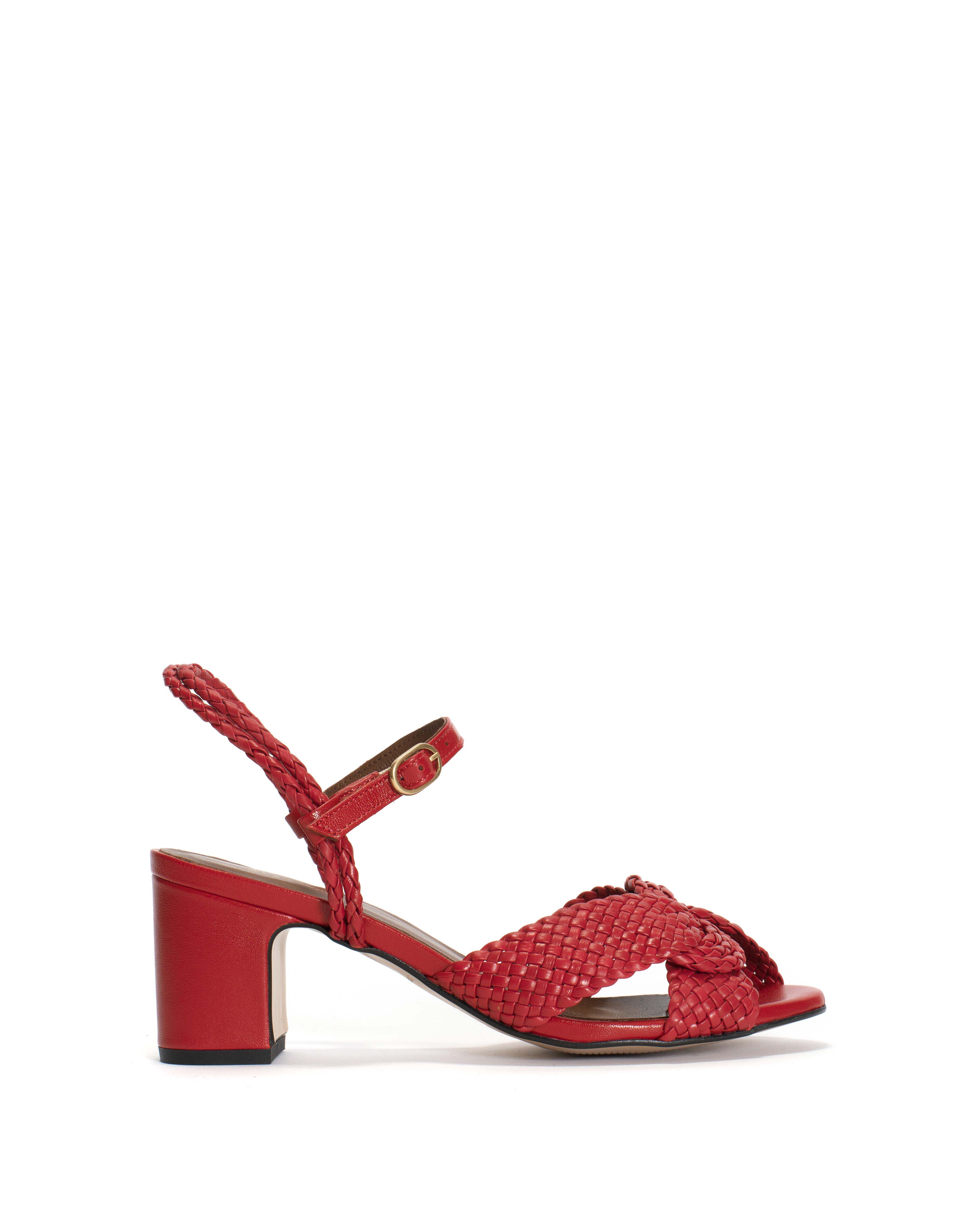 Dilaya 55 Hand-braided leather Ruby red