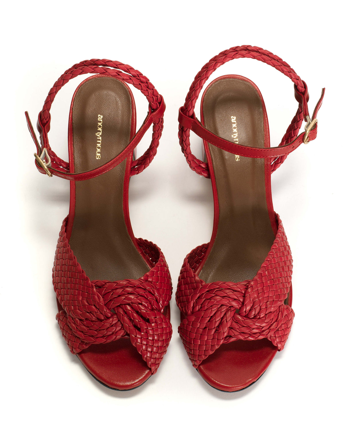 Dilaya 55 hand-braided Hand-braided leather Ruby red