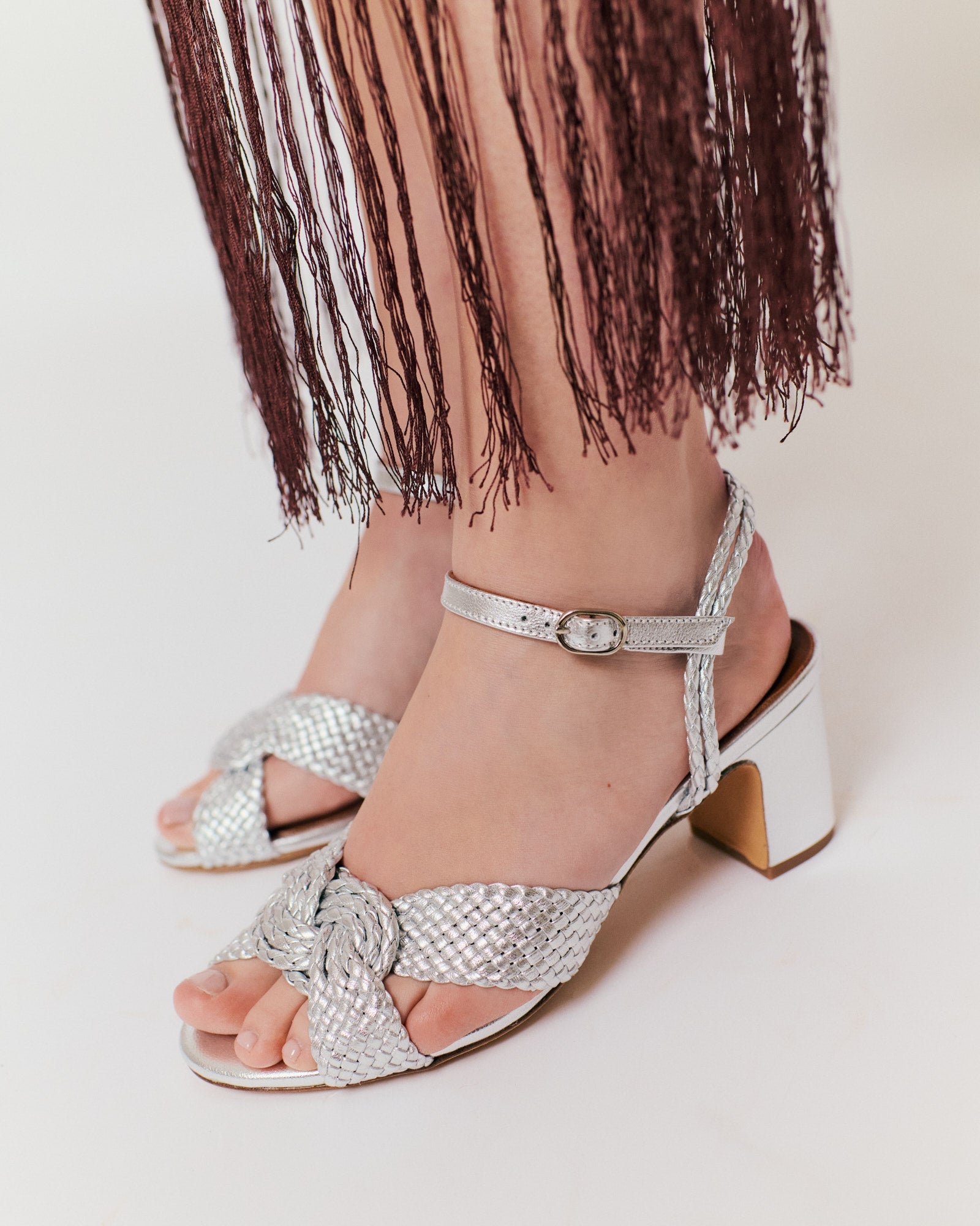 Dilaya 55 Hand-braided leather Silver