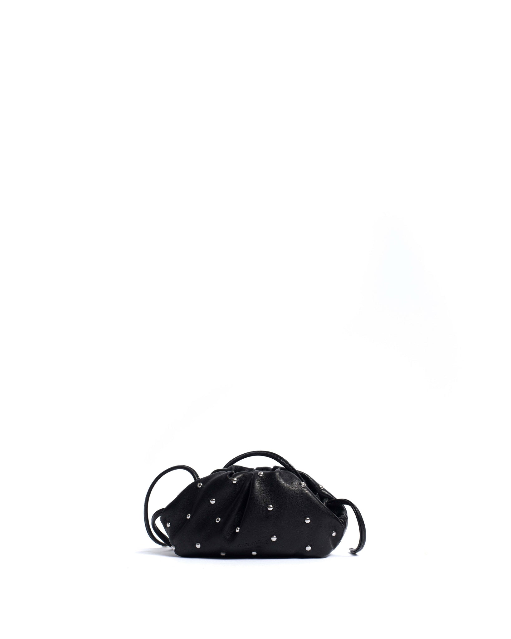 Enuice petite purse Stud-embellished silky lamb Black silver - Anonymous Copenhagen