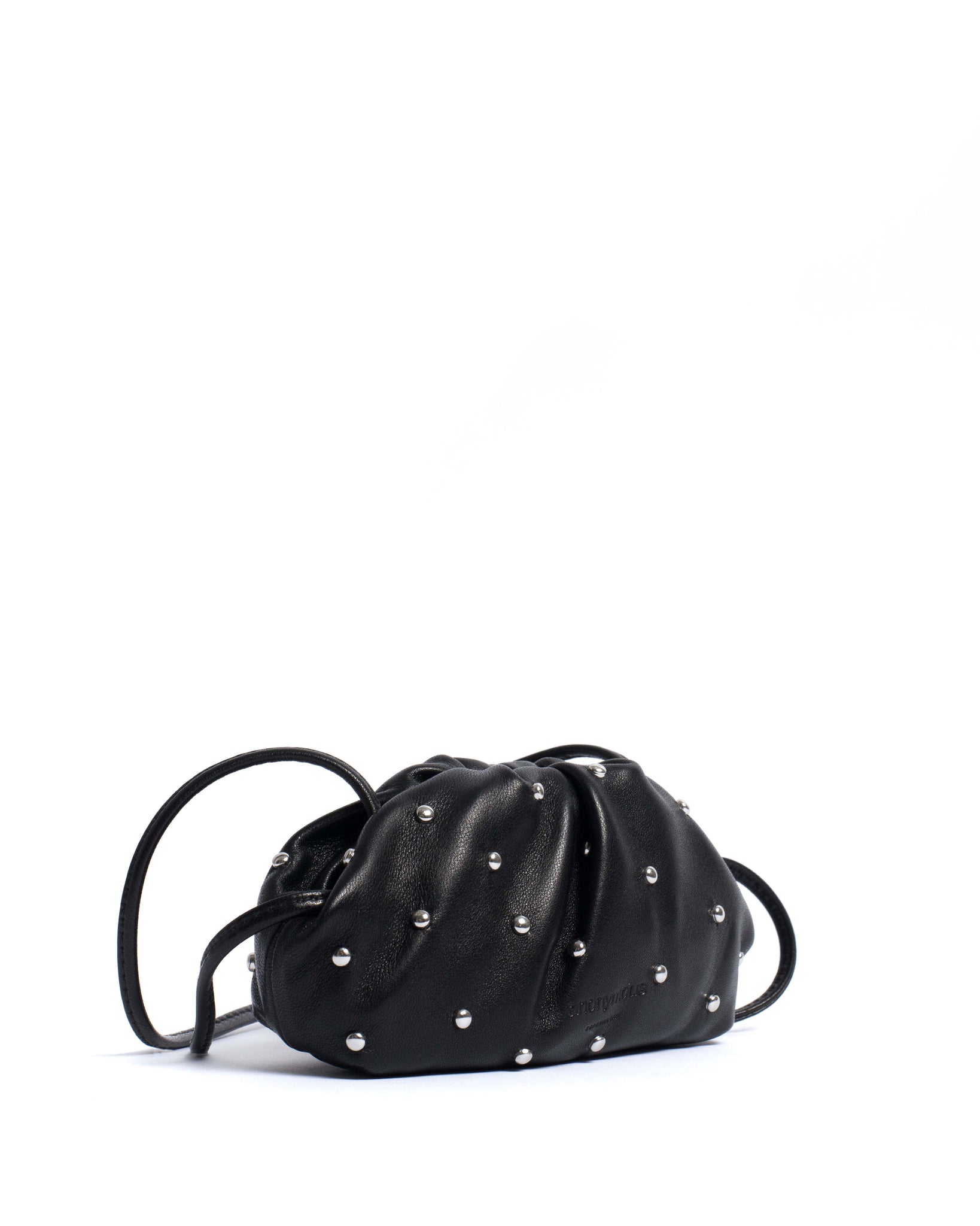 Enuice petite purse Stud-embellished silky lamb Black silver - Anonymous Copenhagen