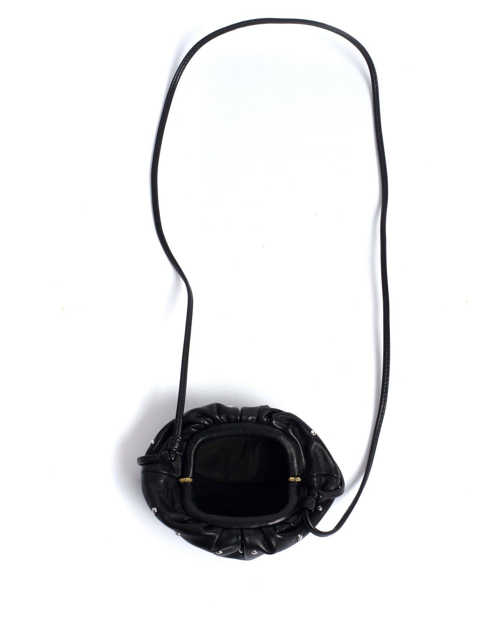 Enuice petite purse Stud-embellished silky lamb Black silver - Anonymous Copenhagen