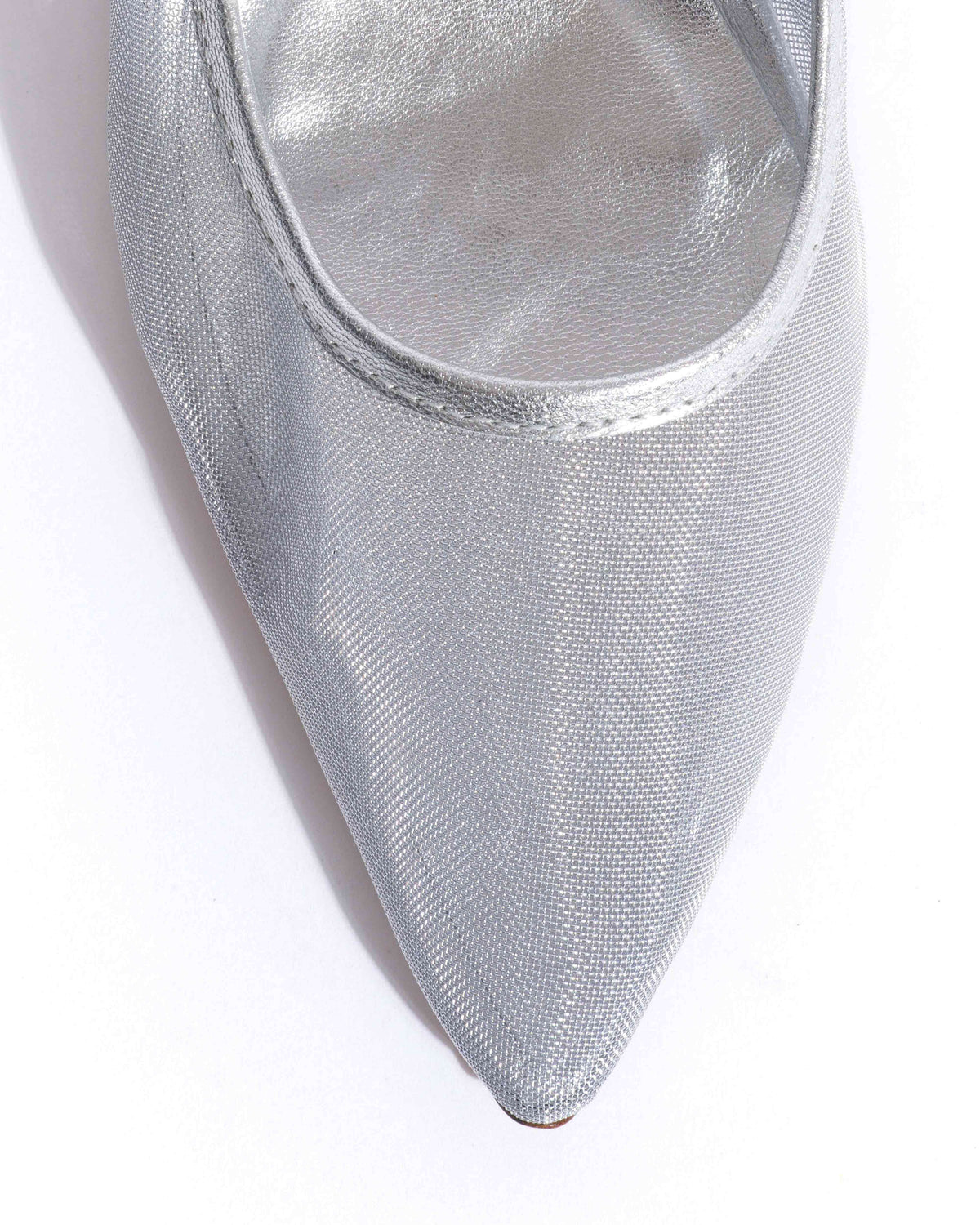 Fanny 40 stiletto mesh Metallic goat & mesh Silver