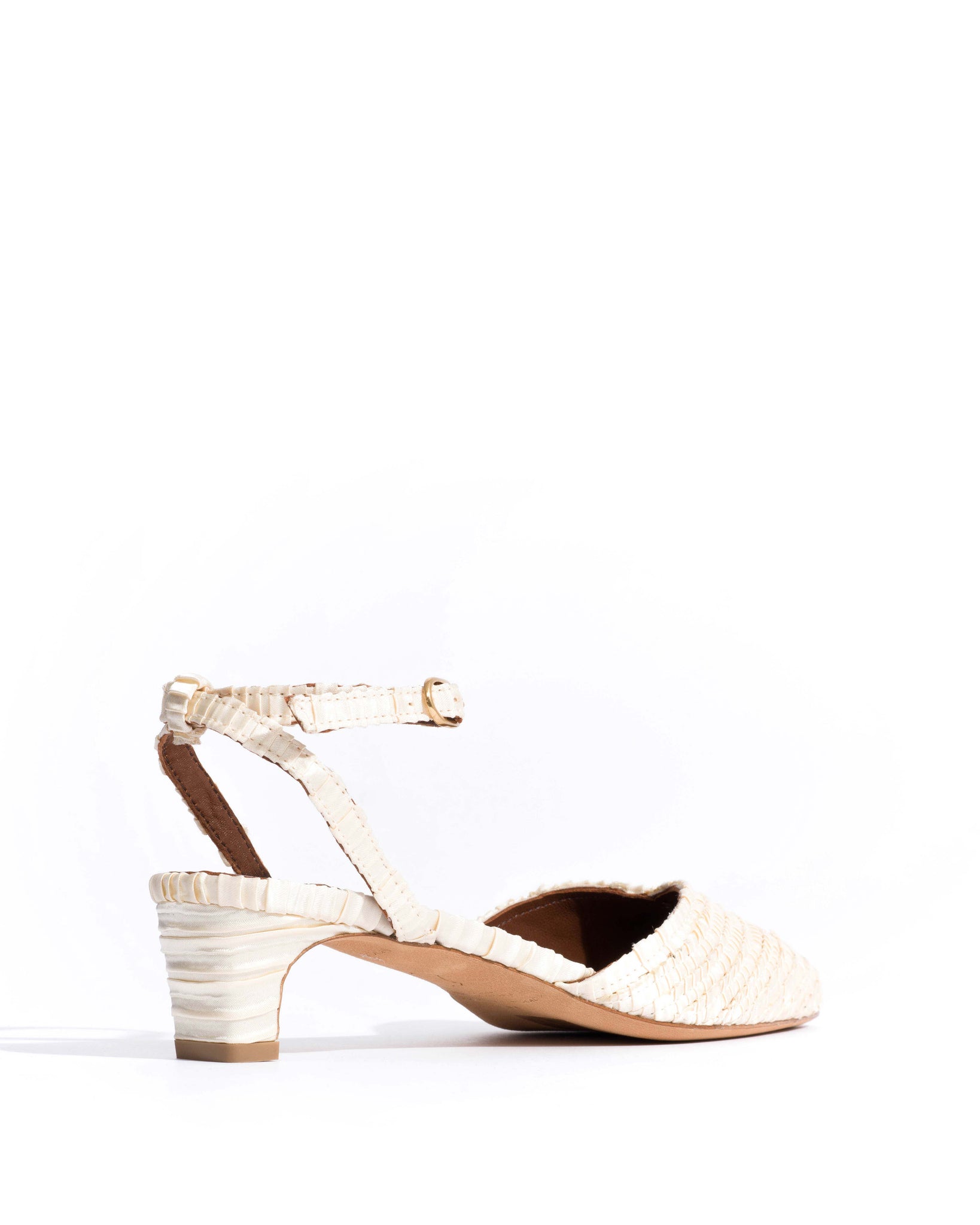 Givia 40 Pleated satin Creamy white