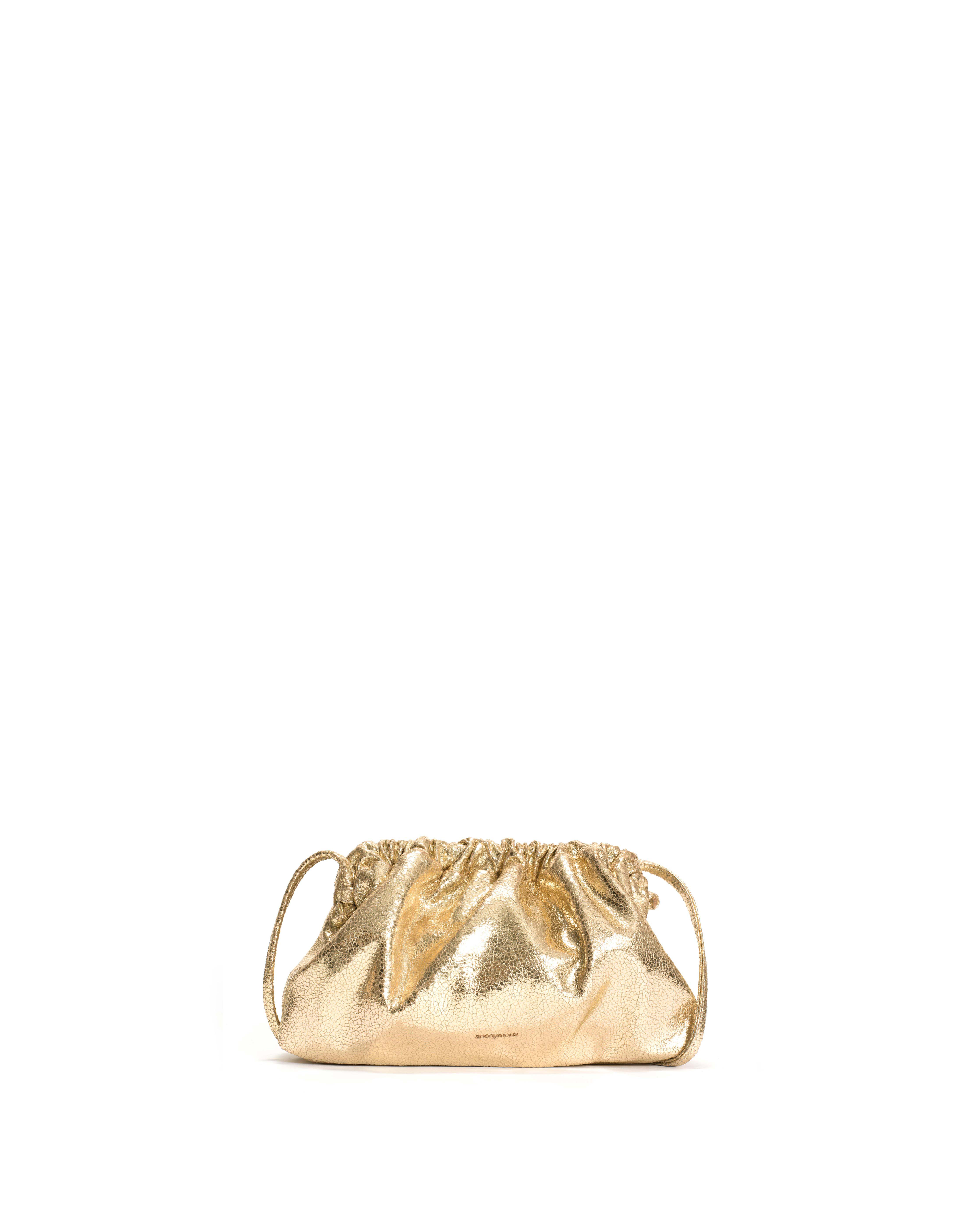 Hally petite cloud bag Crackled metallic goat Gold