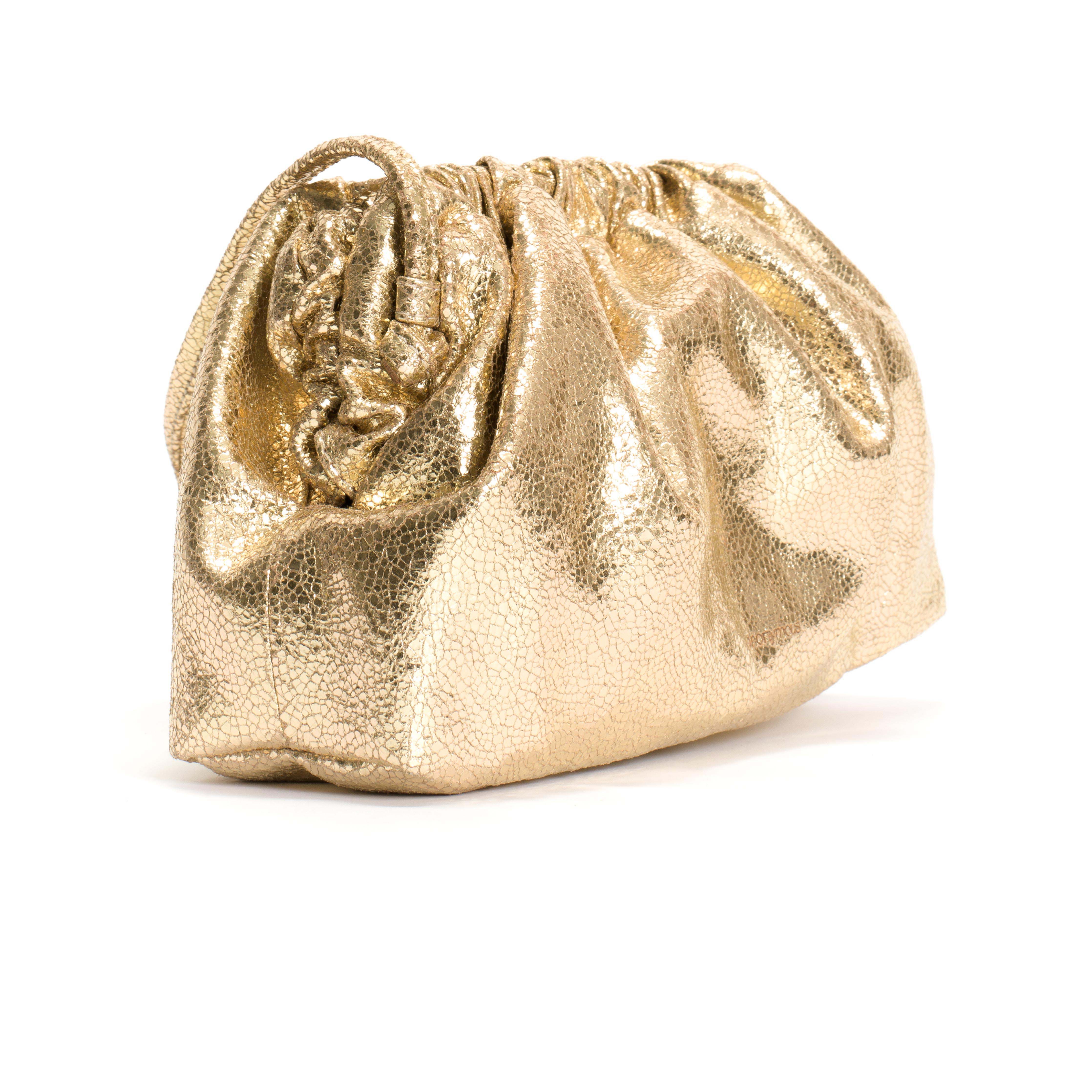 Hally petite cloud bag Crackled metallic goat Gold