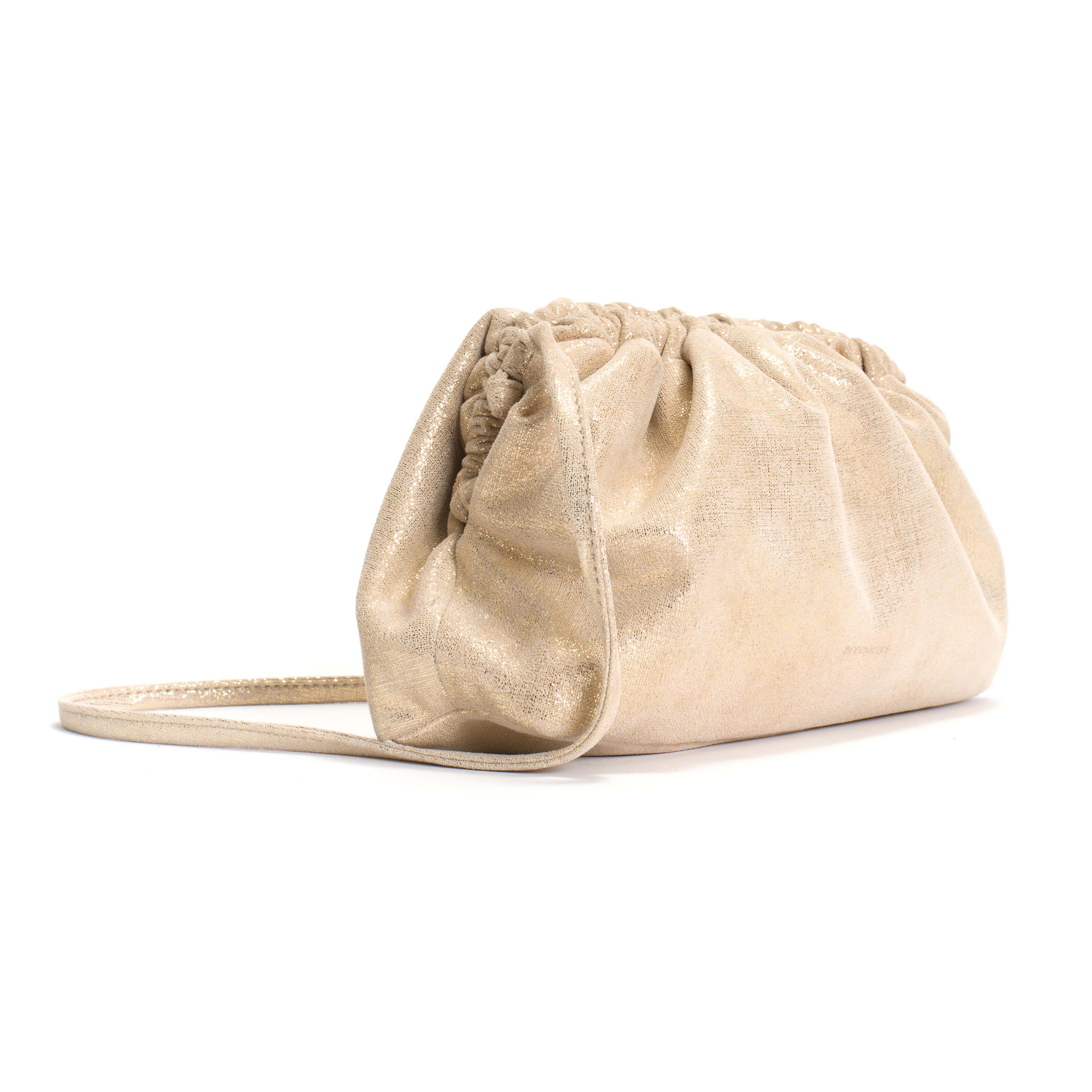 Hally petite cloud bag Linen metallic goat Gold
