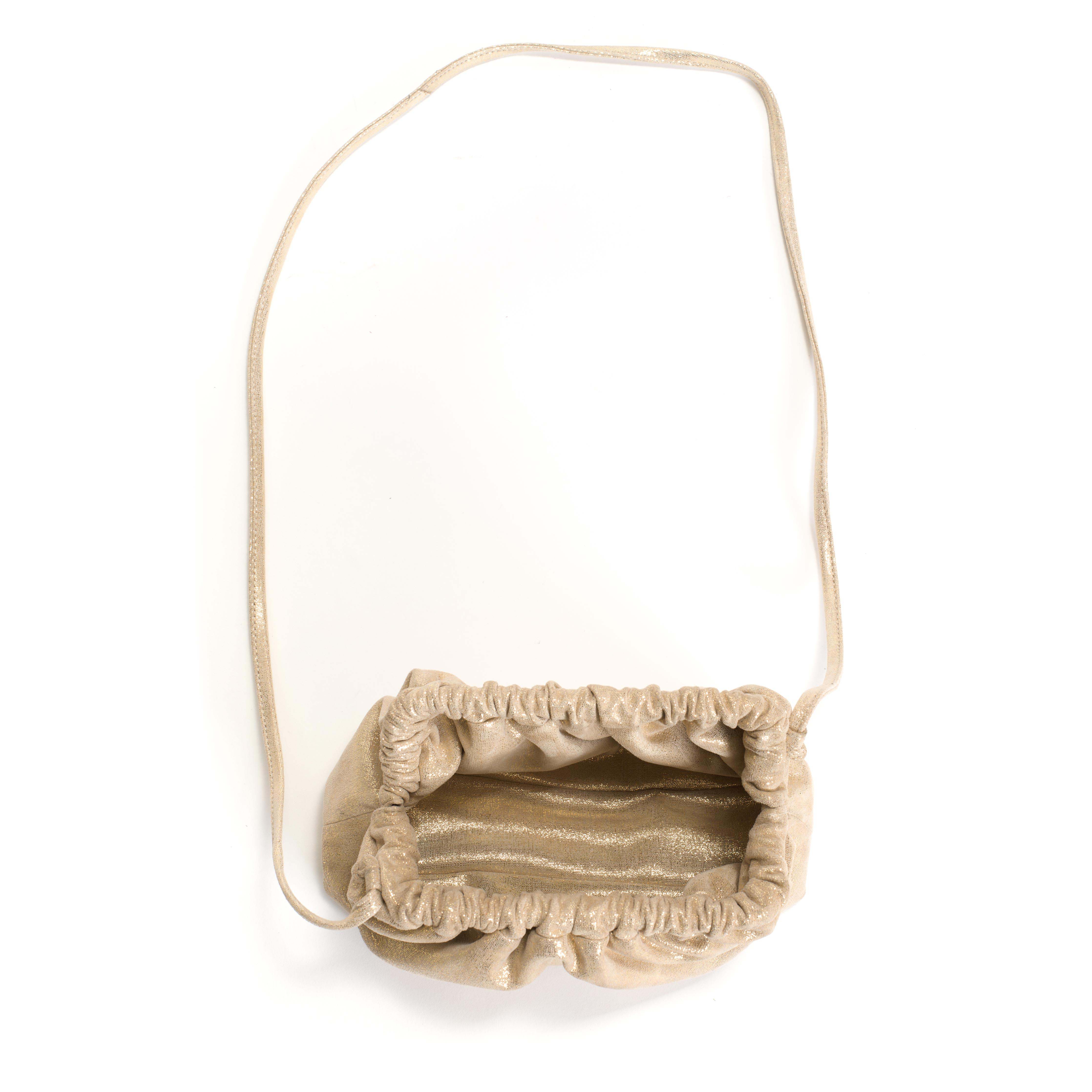 Hally petite cloud bag Linen metallic goat Gold