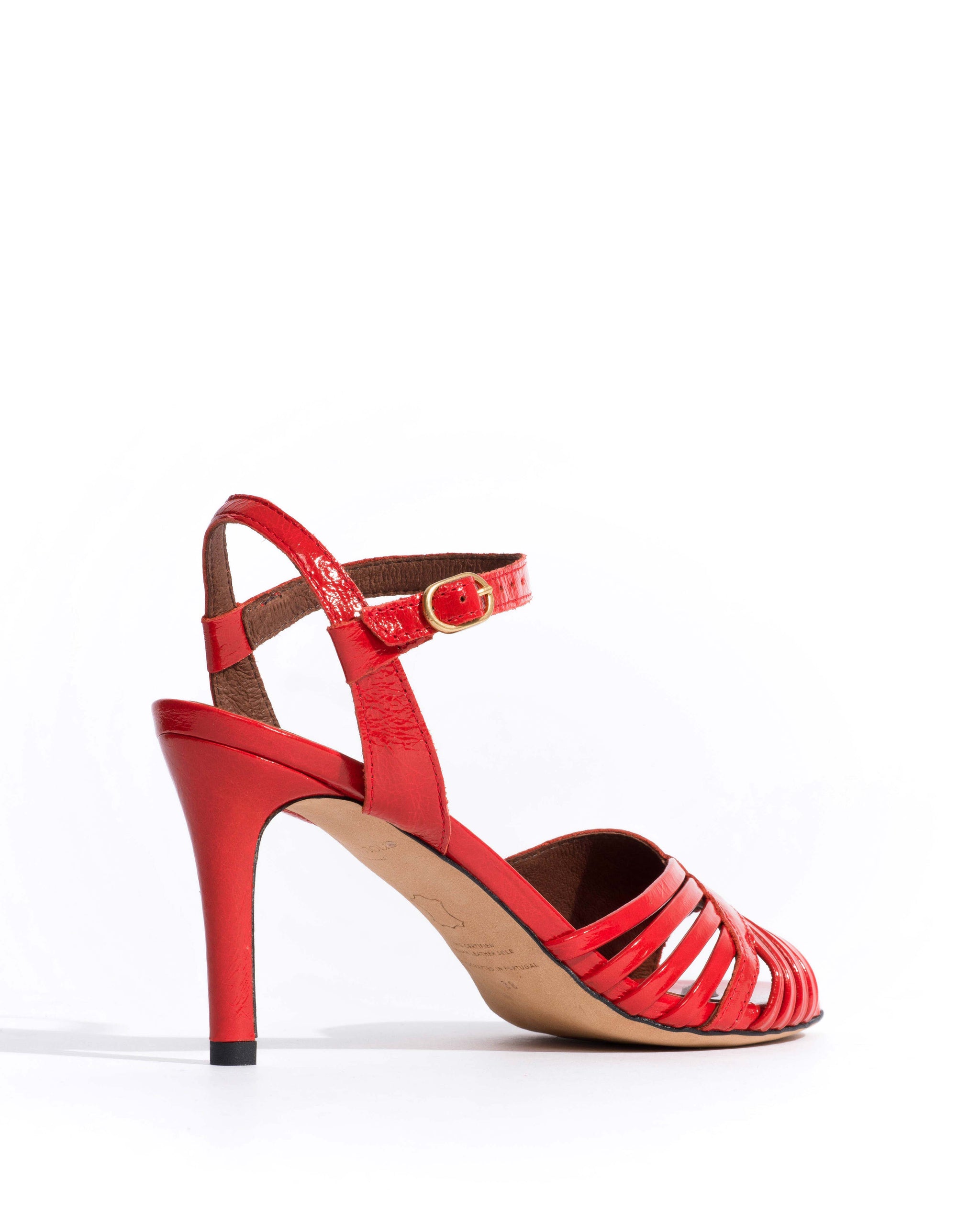 Hermine 75 Crinkled polished goat Ruby red - Anonymous Copenhagen Heels