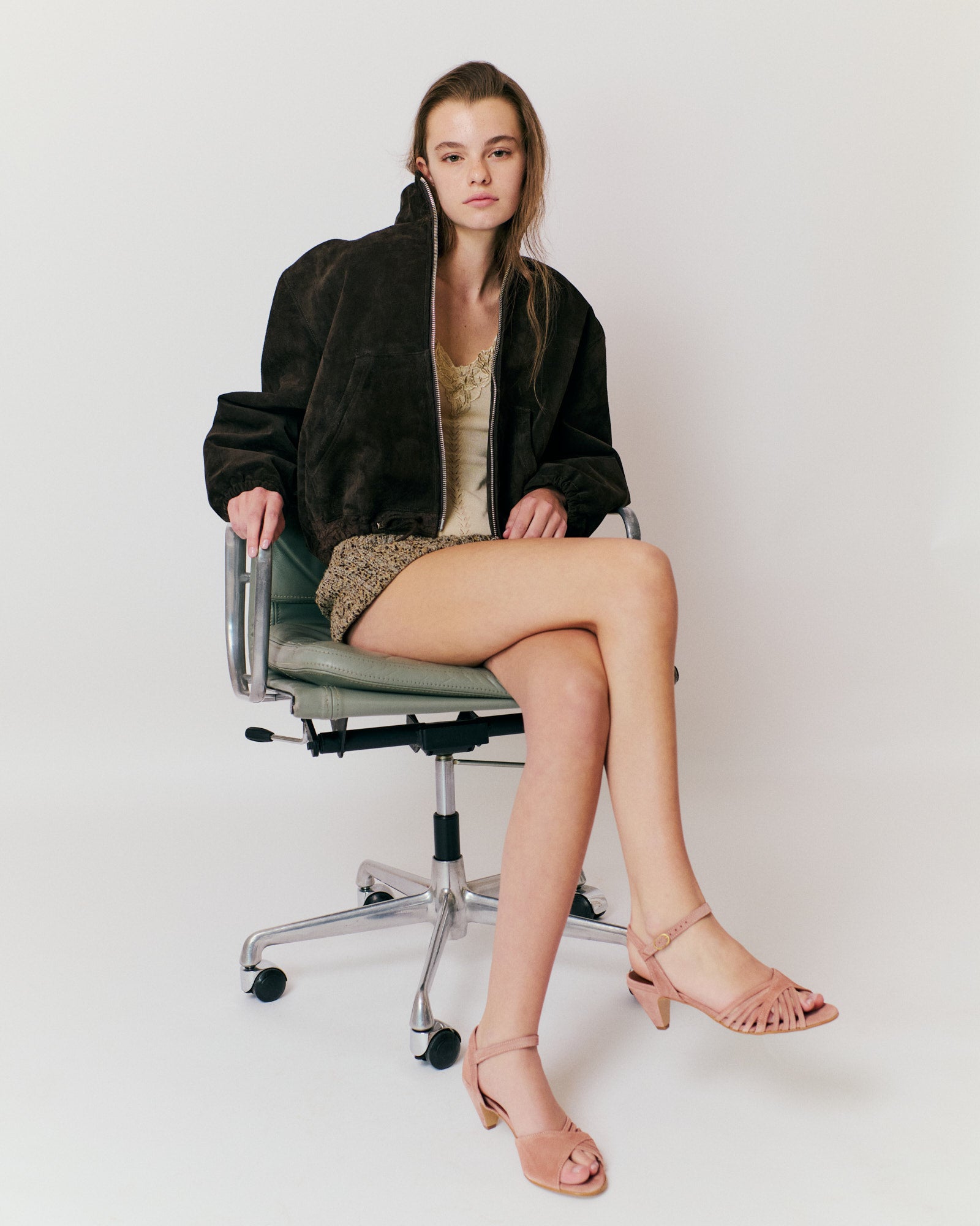 Hermine Calf suede Burned rose