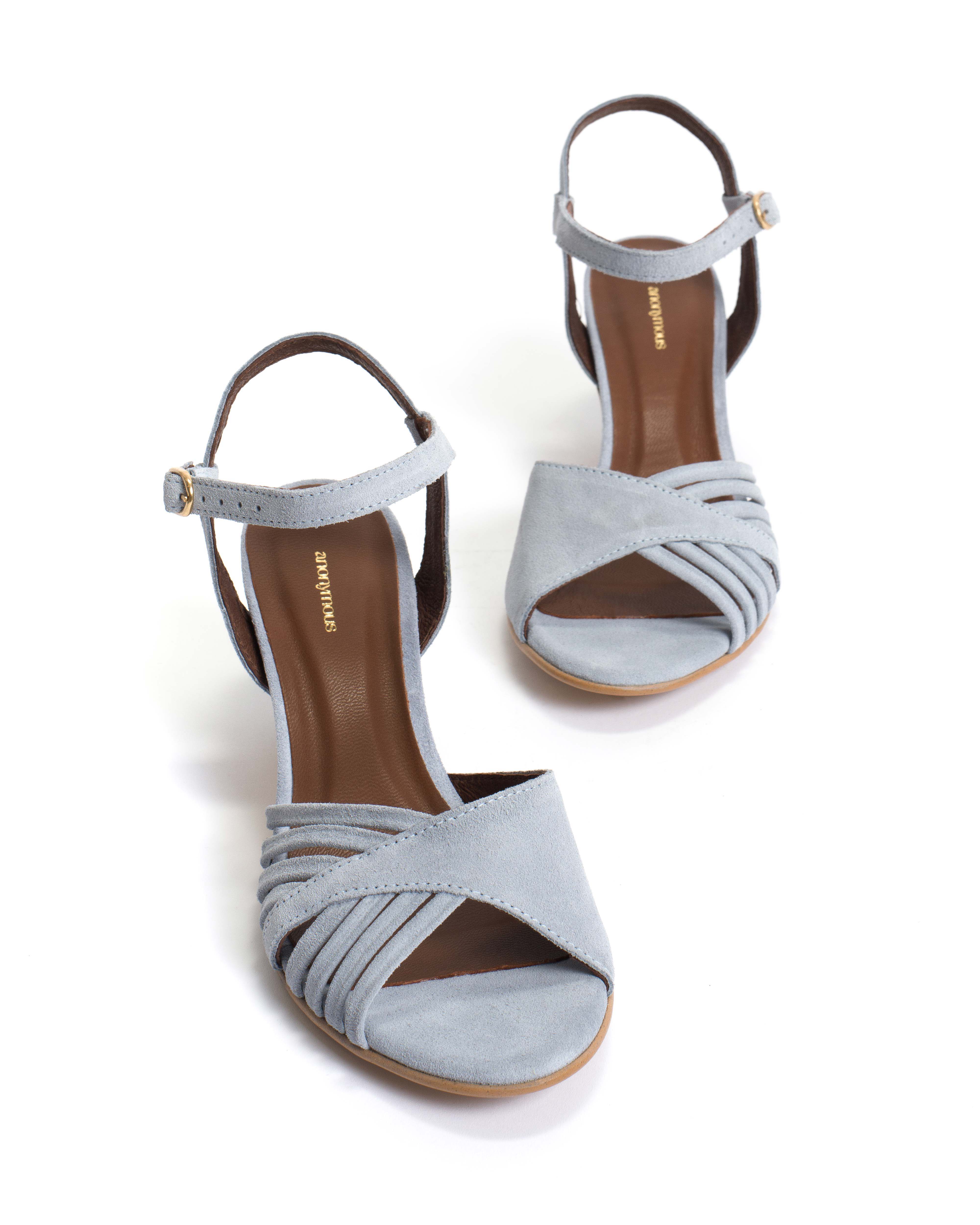 Hermine Calf suede Lichen blue