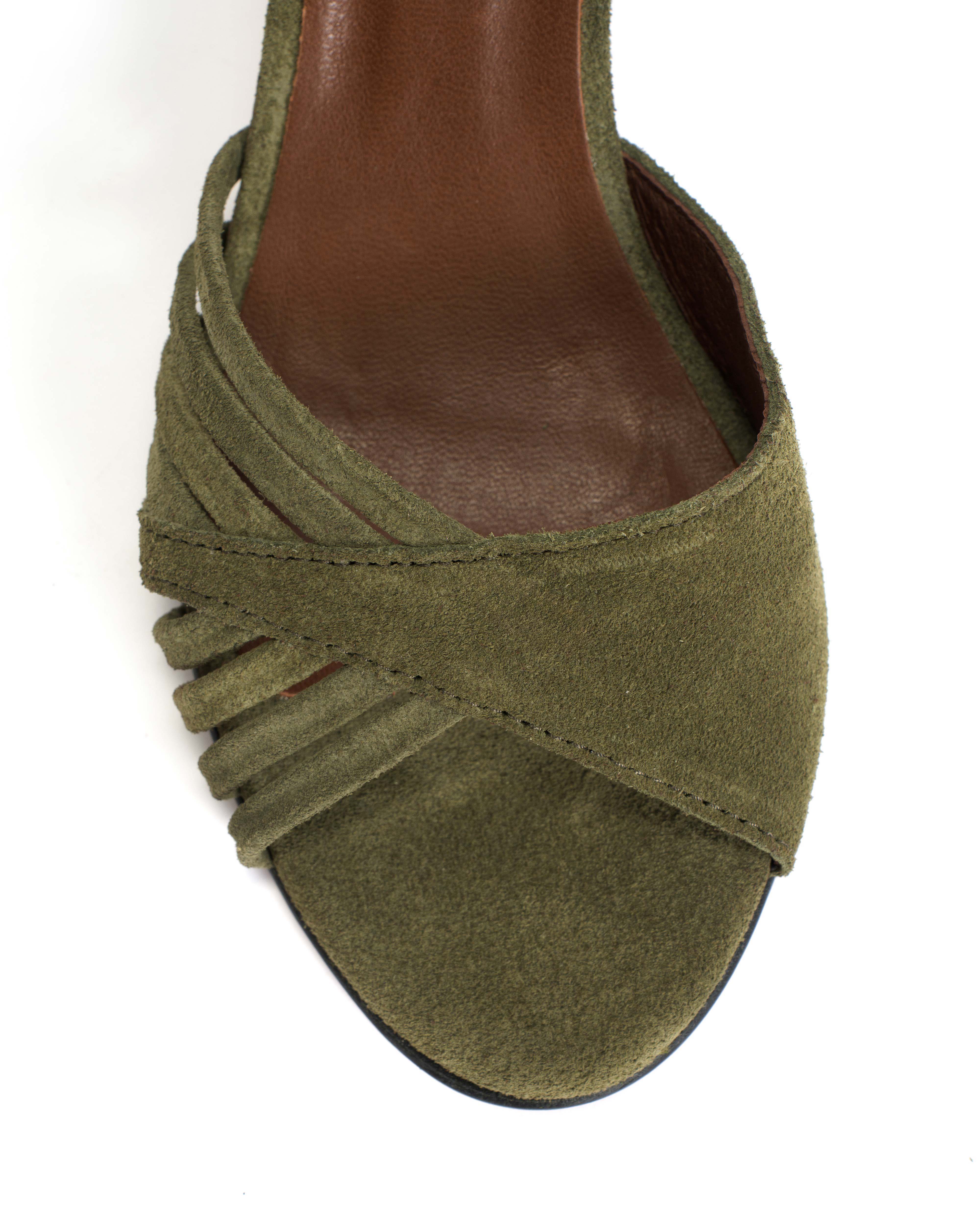 Hermine Calf suede Olive green