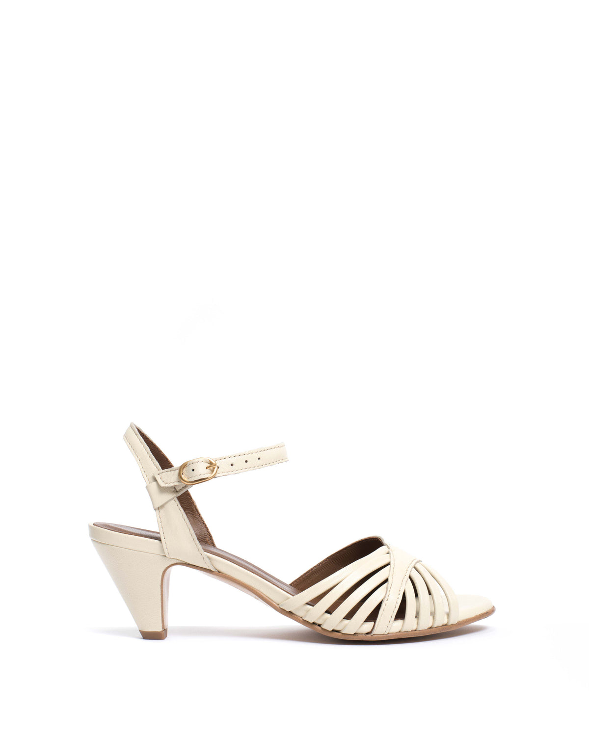 Hermine 50 stiletto Shiny lamb White sand