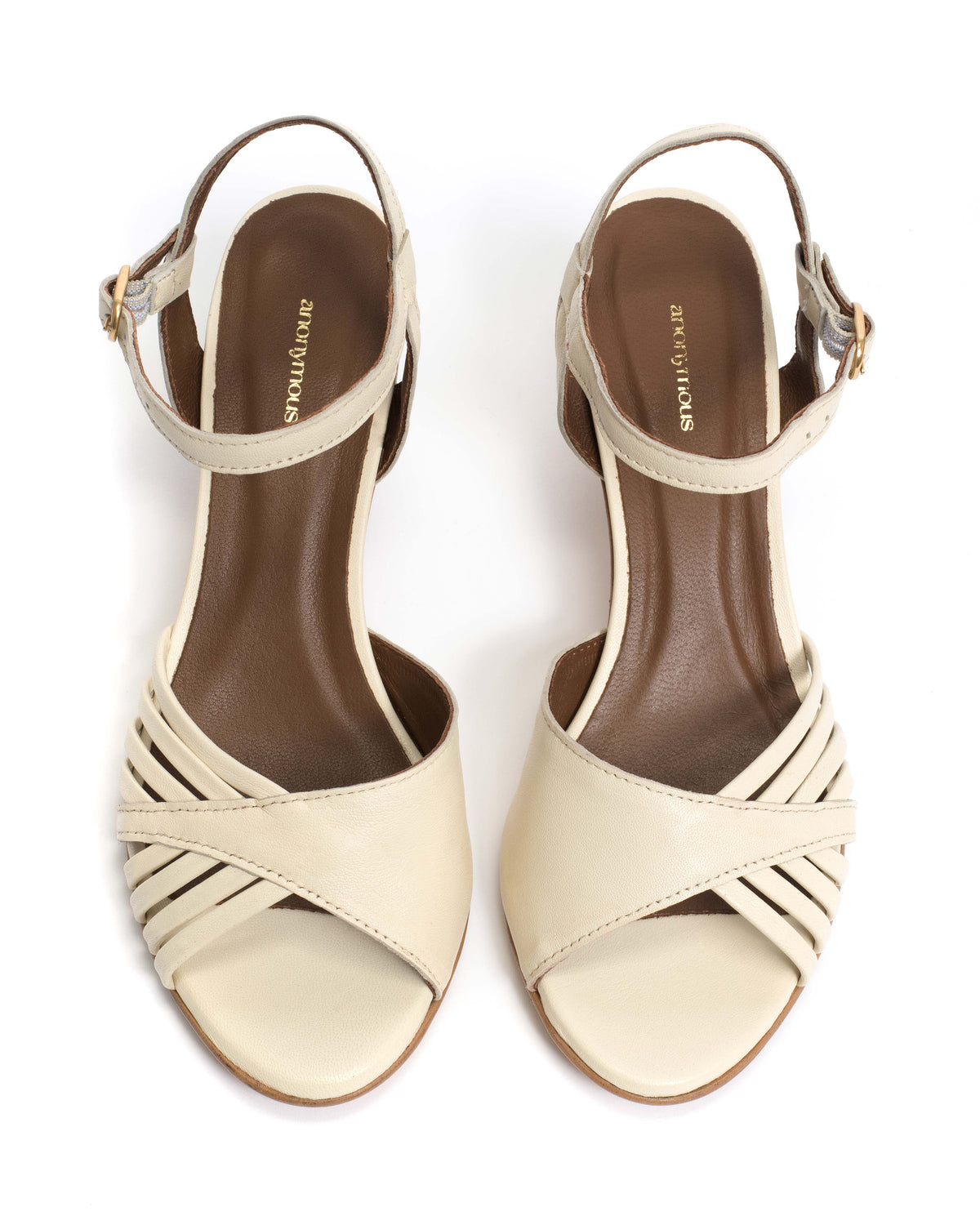 Hermine 50 stiletto Shiny lamb White sand