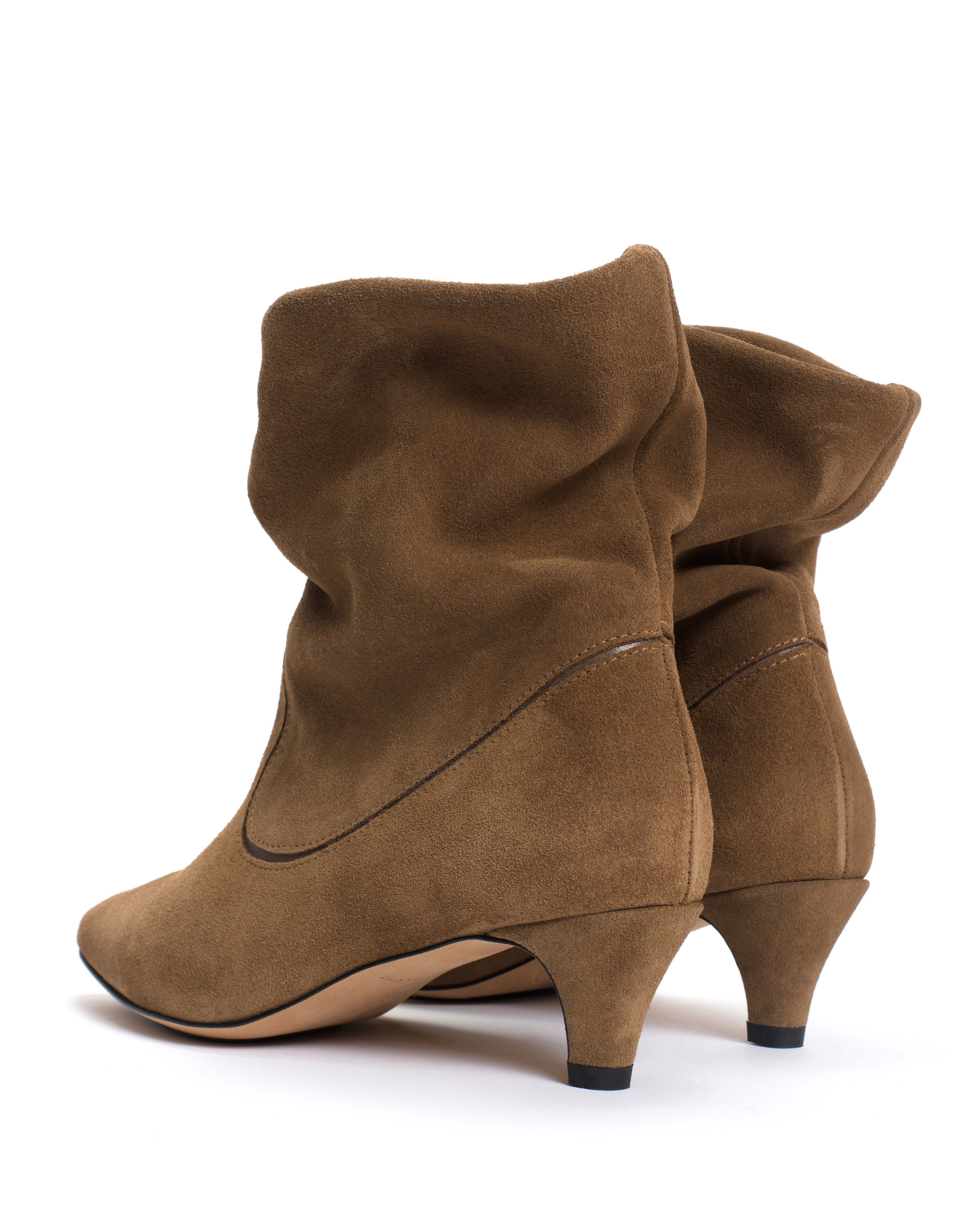 Hicha 40 stiletto Calf suede & sleek leather Cinnamon & dark taupe