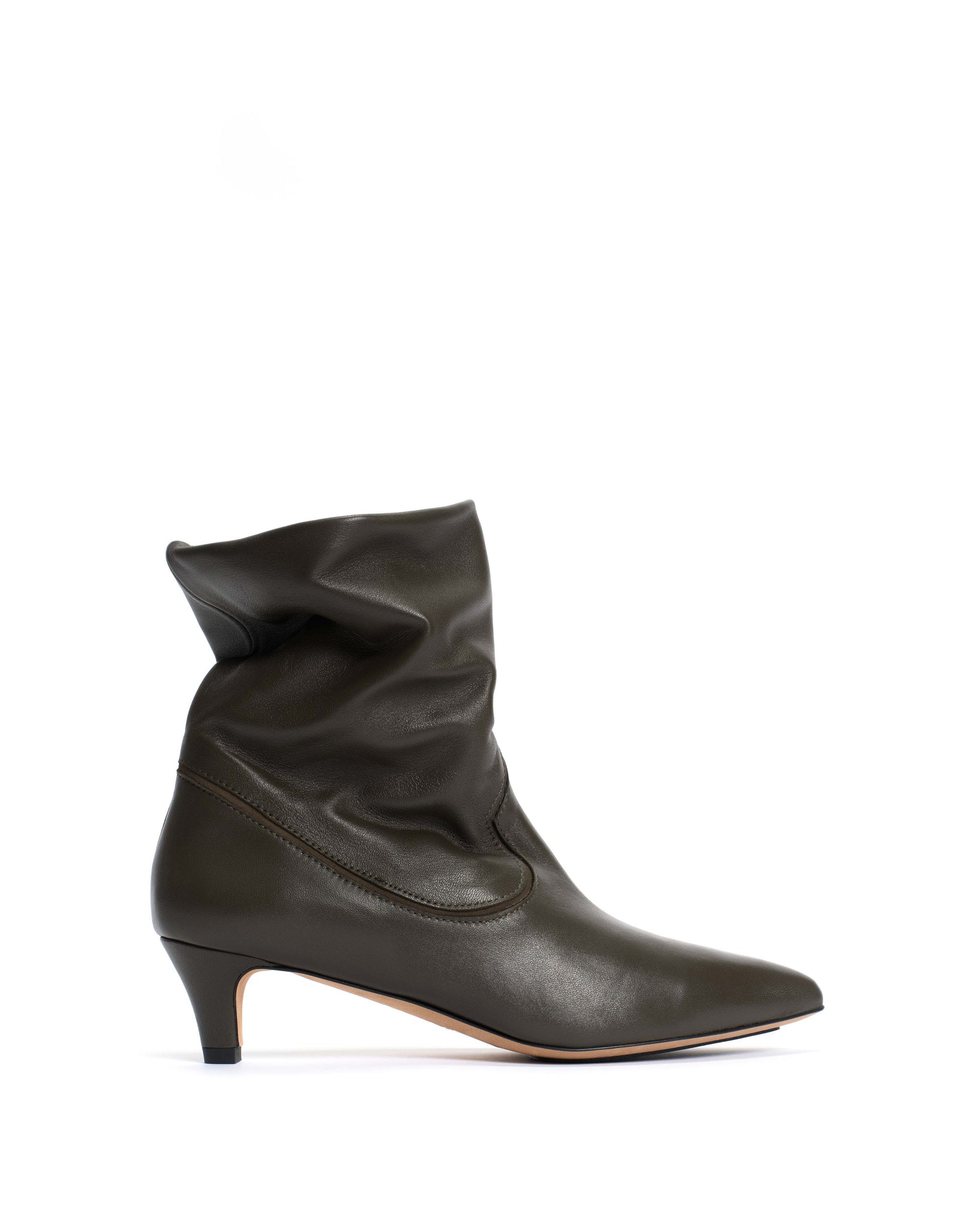 Hicha 40 stiletto Silky calf Moss green - Anonymous Copenhagen